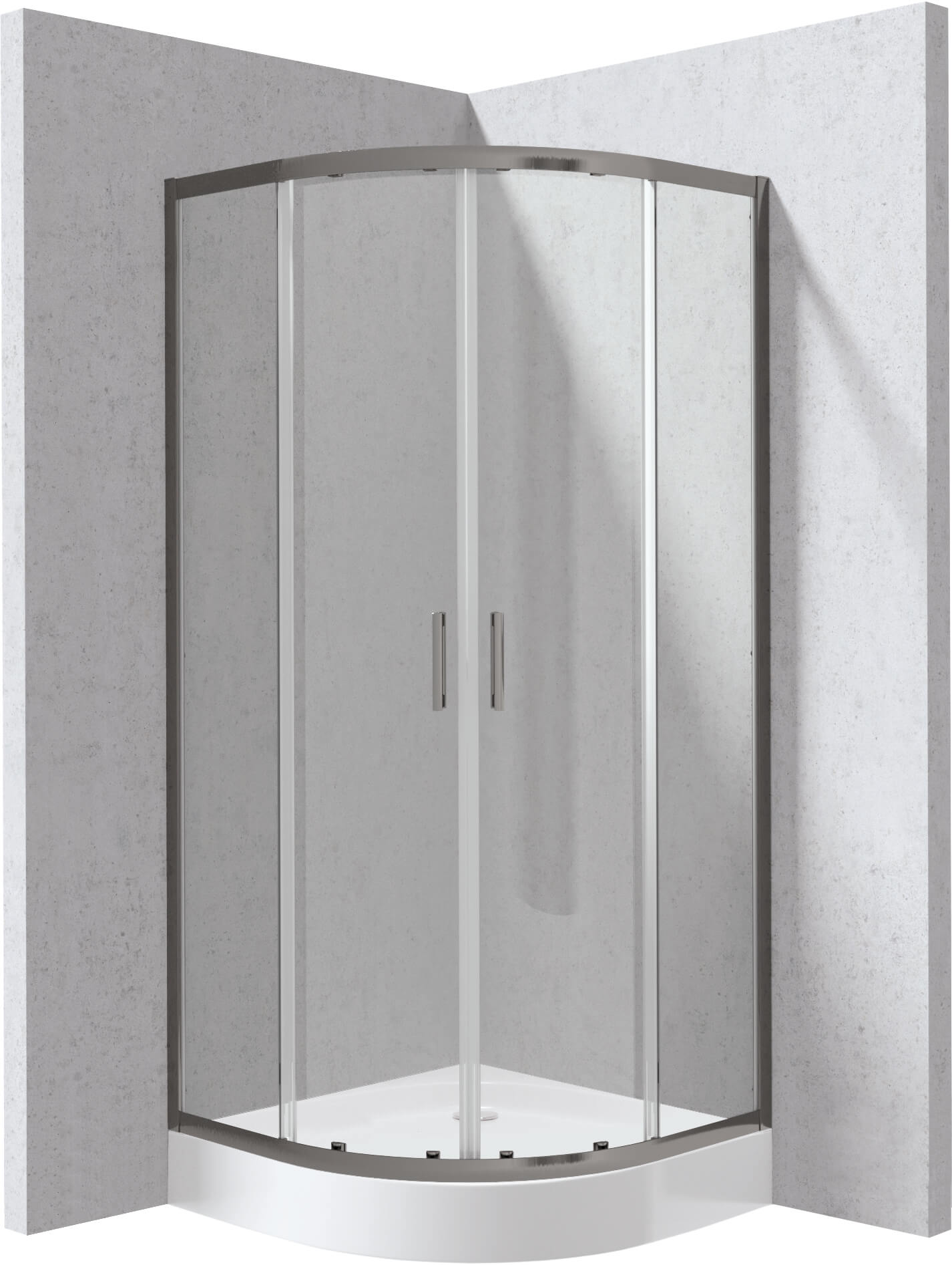 Deante Funkia Evo cabine avec receveur 80x80 cm semi-circulaire graphite mat/verre transparent KYPZD088P