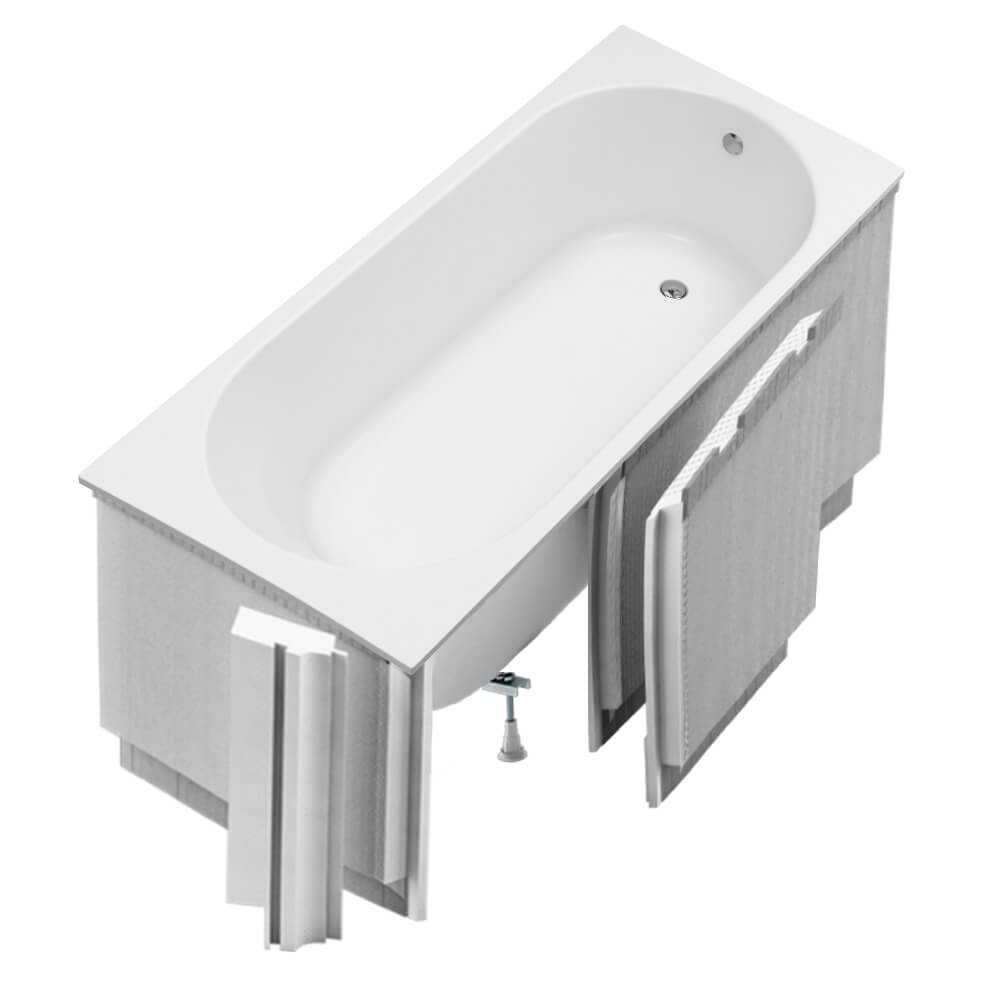 Schedpol Tara White Mat SET baignoire avec habillage 170x70 cm blanc 3.583/B/MG/OULED/S