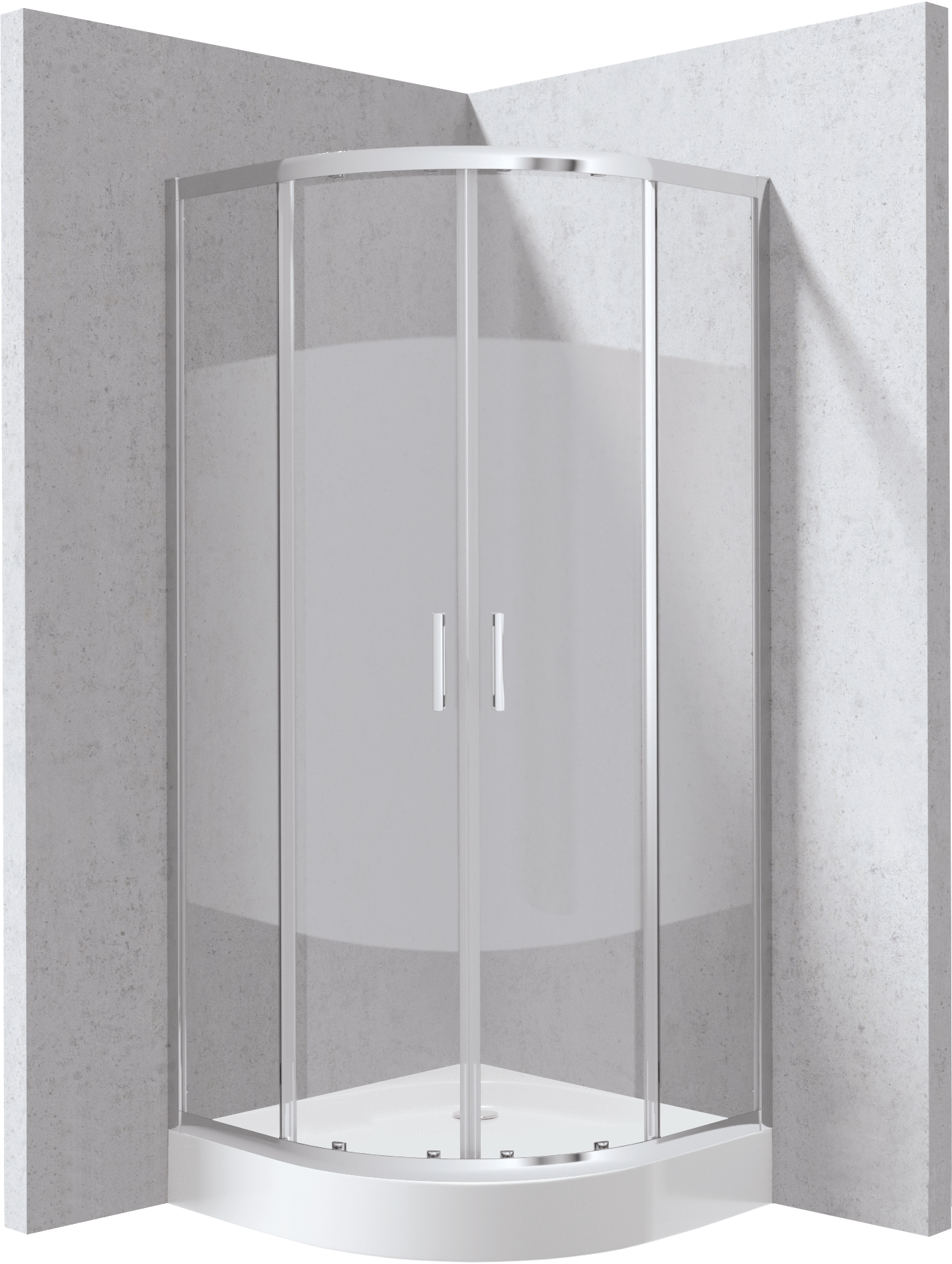 Deante Funkia Evo cabine avec receveur 80x80 cm semi-circulaire chrome brillant/verre à motif KYPZ0E88P