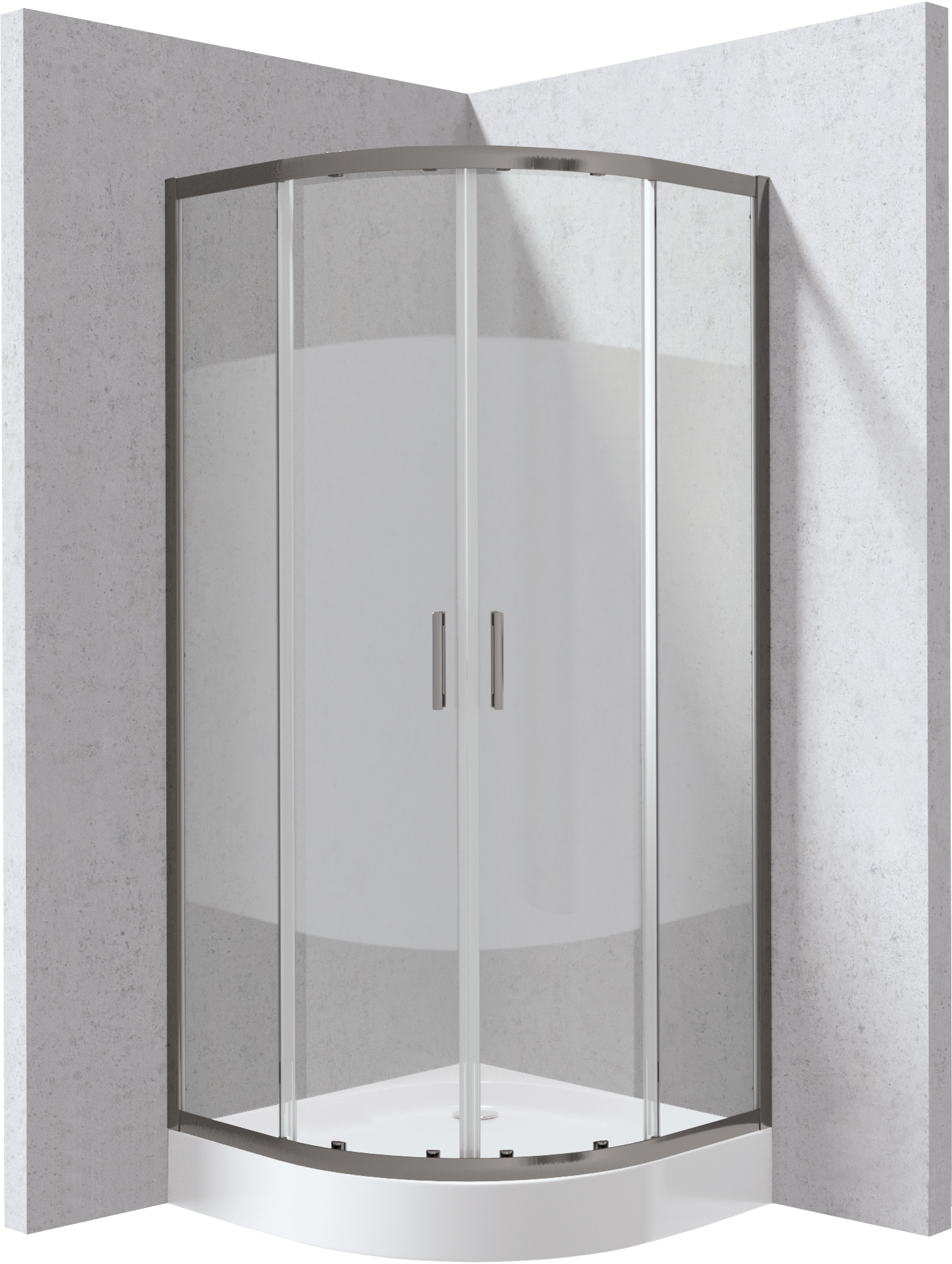 Deante Funkia Evo cabine avec receveur 80x80 cm semi-circulaire graphite mat/verre à motif KYPZDE88P