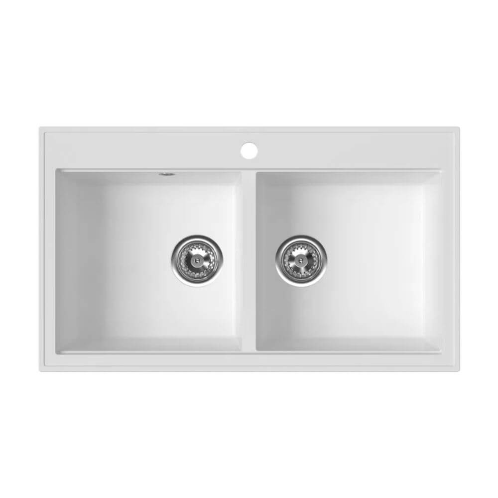 Ferro Stampo évier en granit 86x50 cm blanc DRGS2/50/86WH