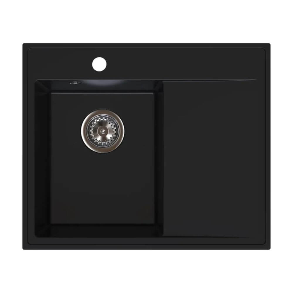 Ferro Stampo évier en granit 60x50 cm noir DRGS-L/50/60BM
