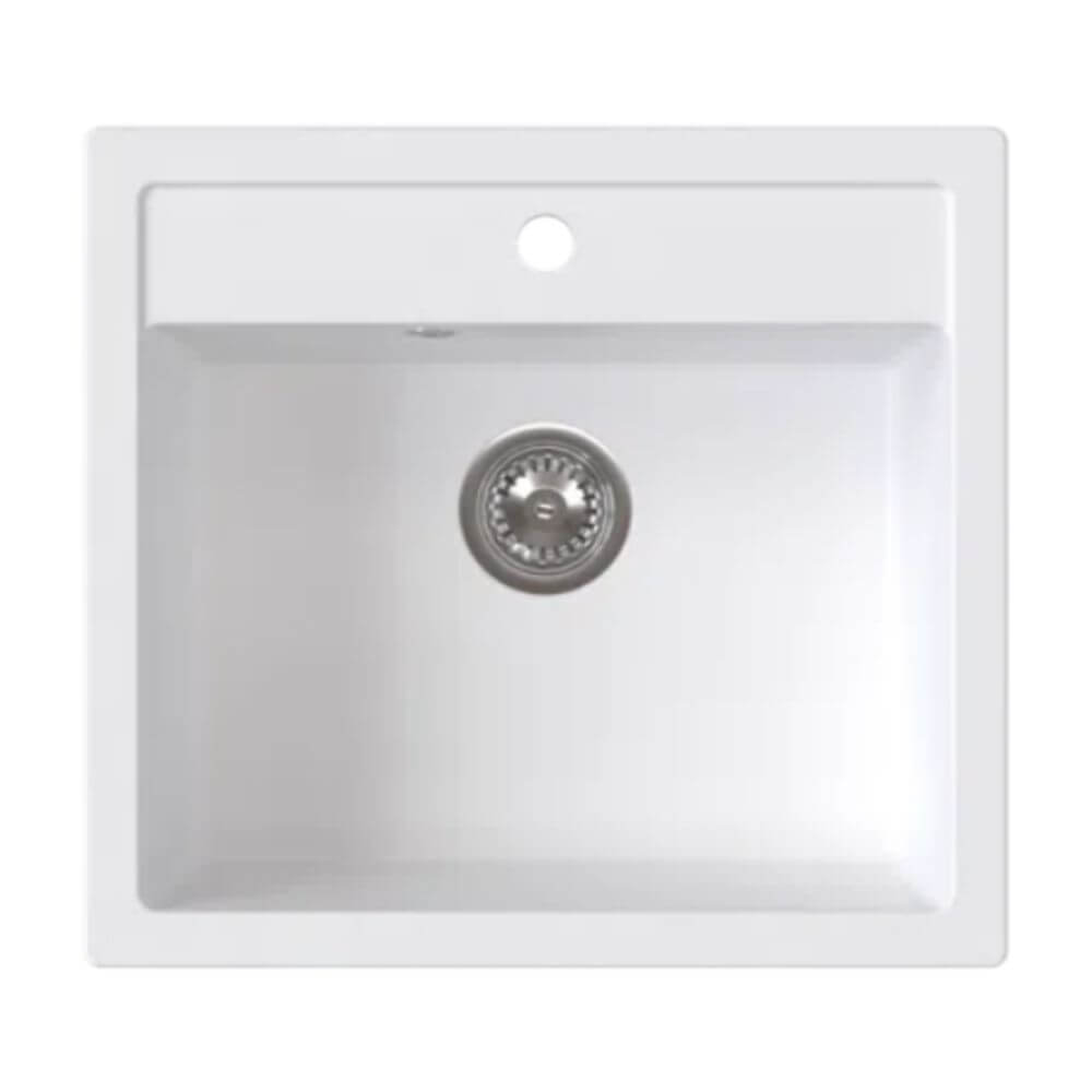 Ferro Stampo évier en granit 56x51 cm blanc DRGS1/51/56WH