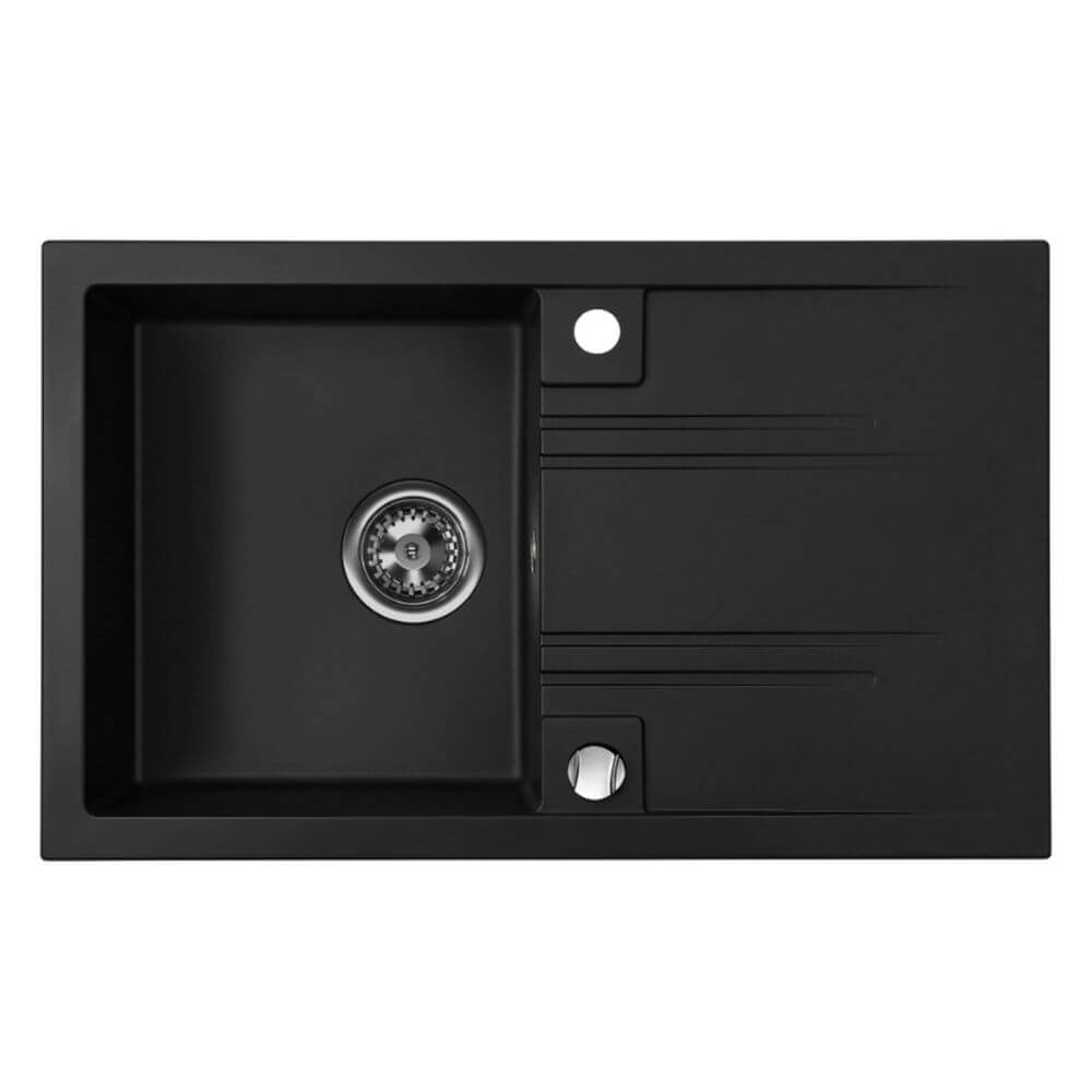 Ferro Mezzo II évier en granit 78x48 cm noir DRGM48-78BM