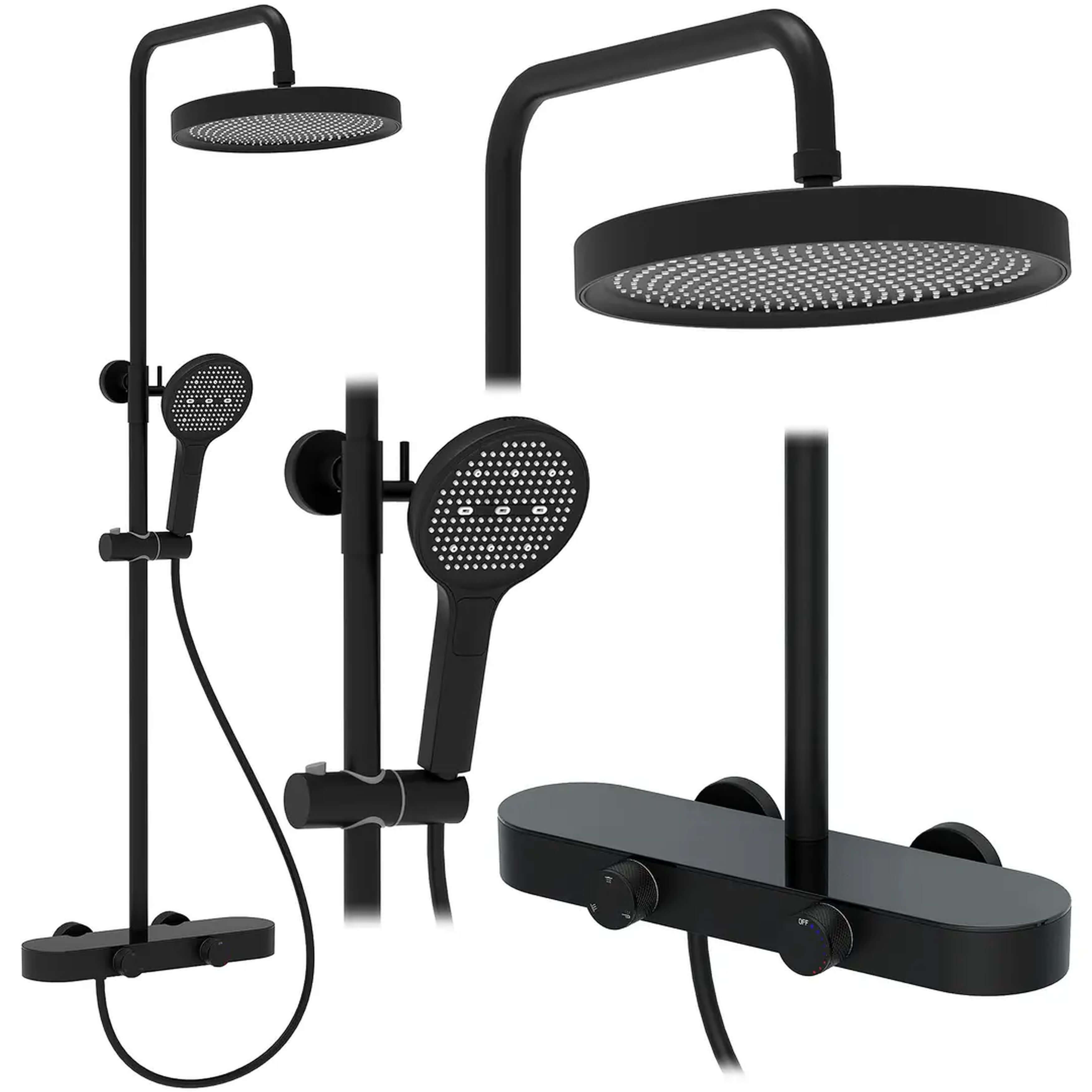 Rea Cris ensemble de douche mural oui noir REA-P0360