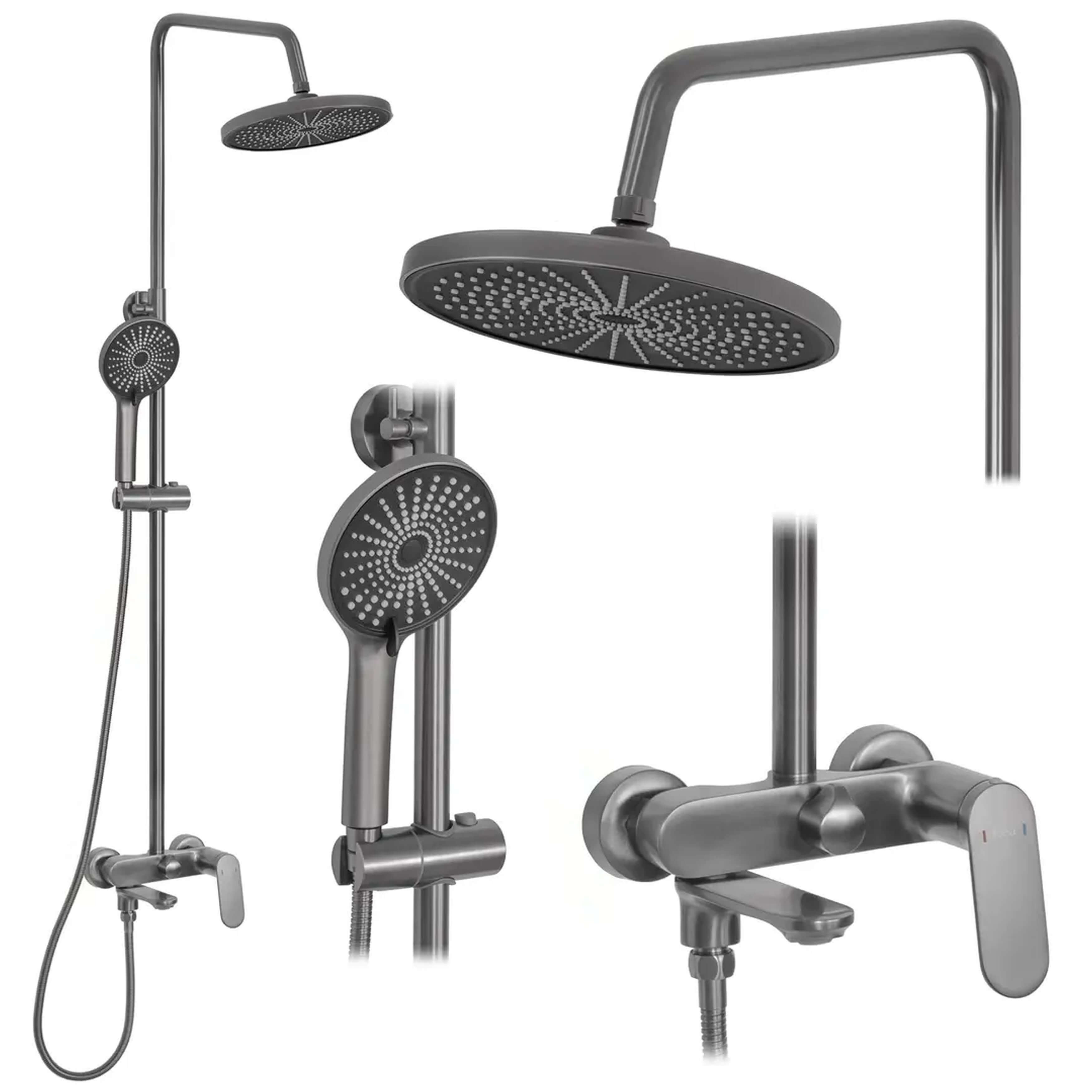 Rea Marco kit baignoire-douche mural oui graphite REA-P5600