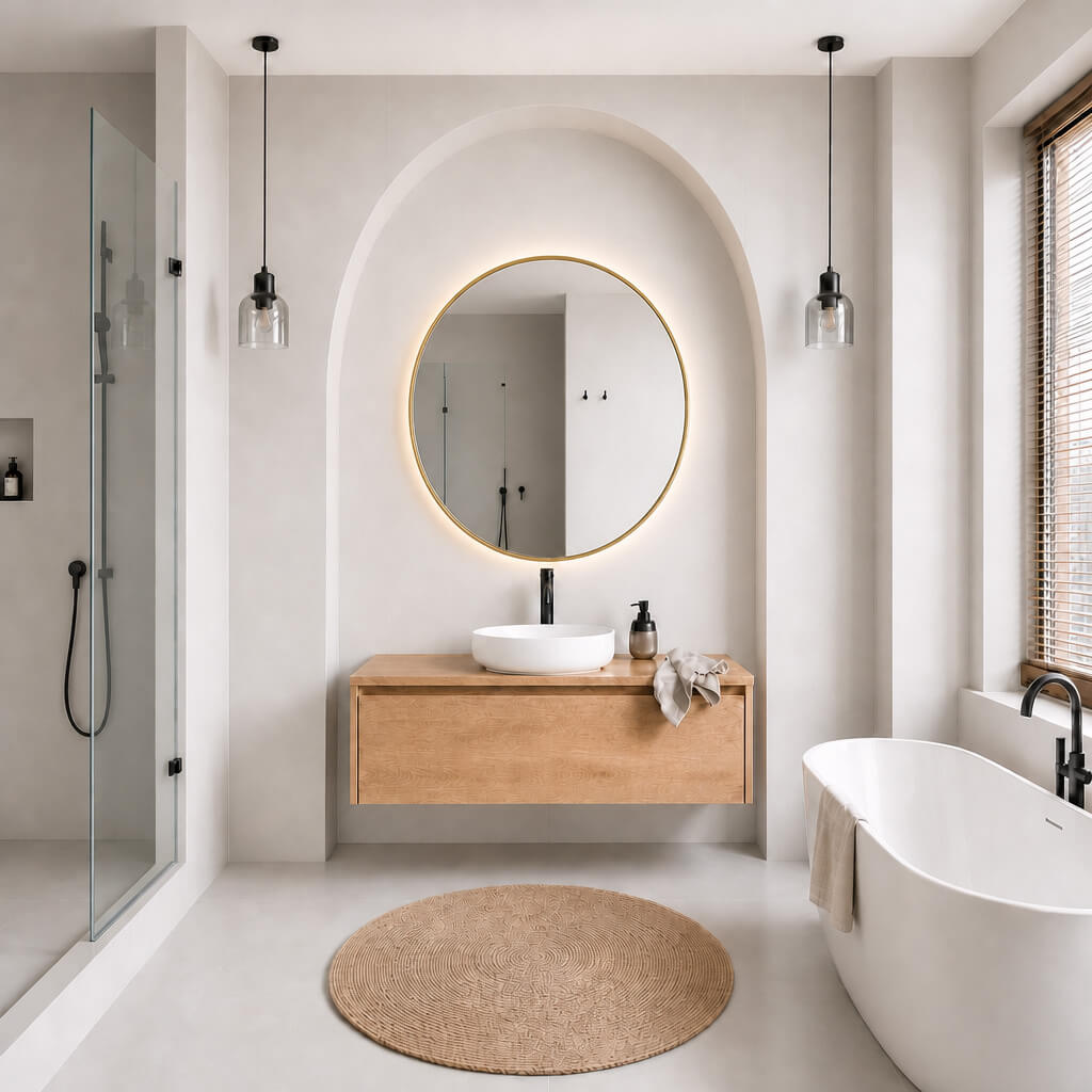 Baltica Design Aluma miroir 80x80 cm circulaire avec éclairage doré 5904107933986
