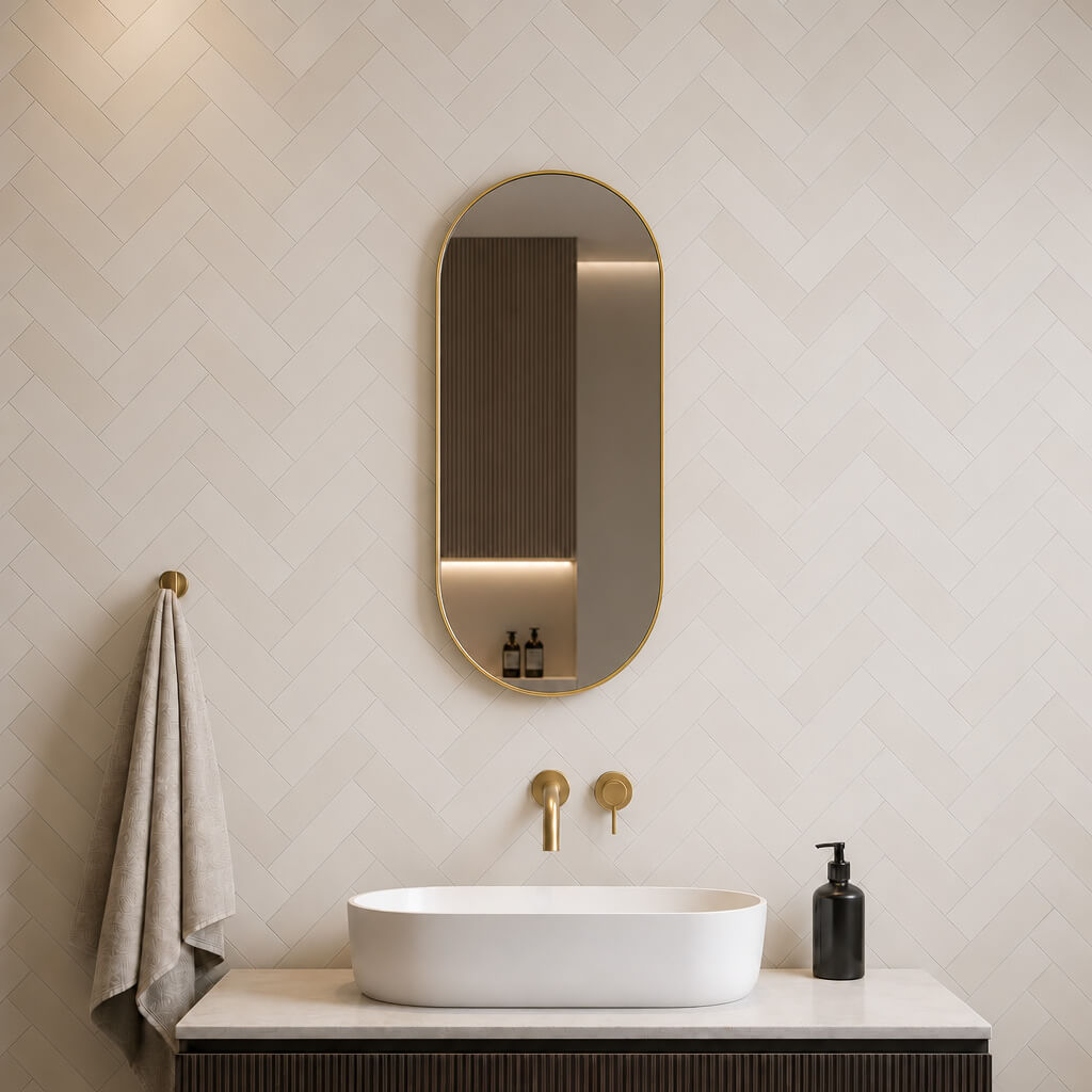 Baltica Design Aluma miroir 45x90 cm ovale doré 5904107933603