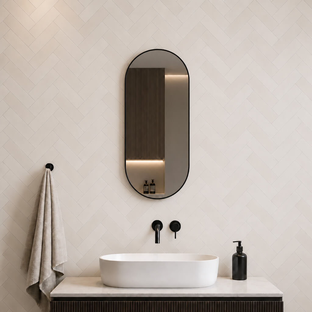 Baltica Design Aluma miroir 50x100 cm ovale noir 5904107933610