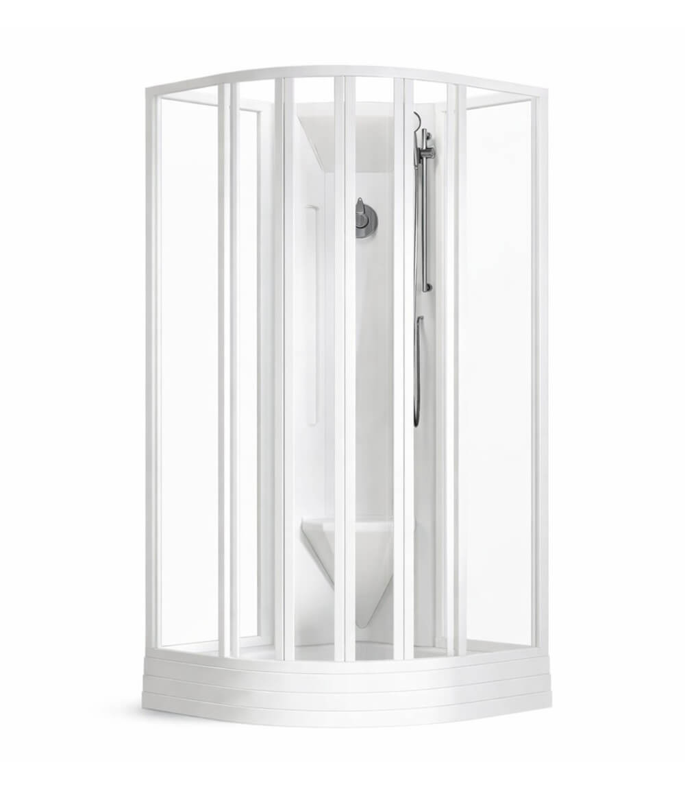 Ravak Supernova cabine avec receveur 80x80 cm semi-circulaire blanc brillant/verre transparent 80644112Z1