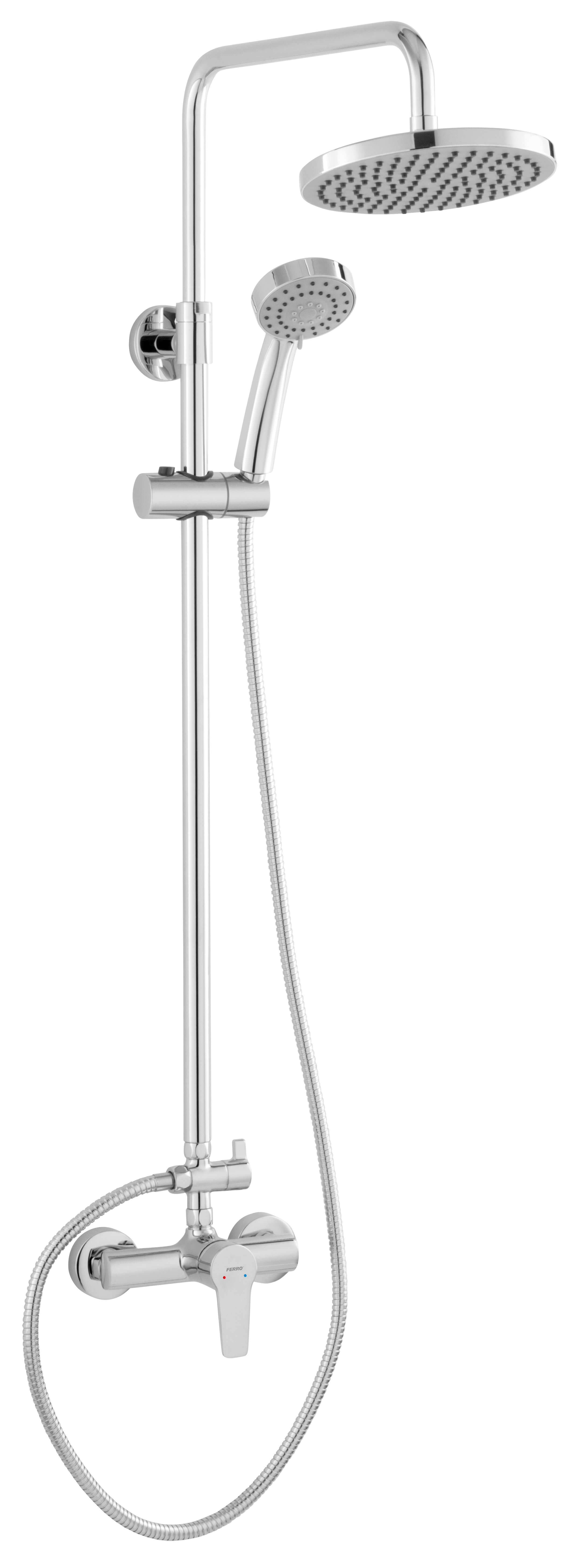 Ferro Ritto ensemble de douche mural oui chrome NP84-BTR7U