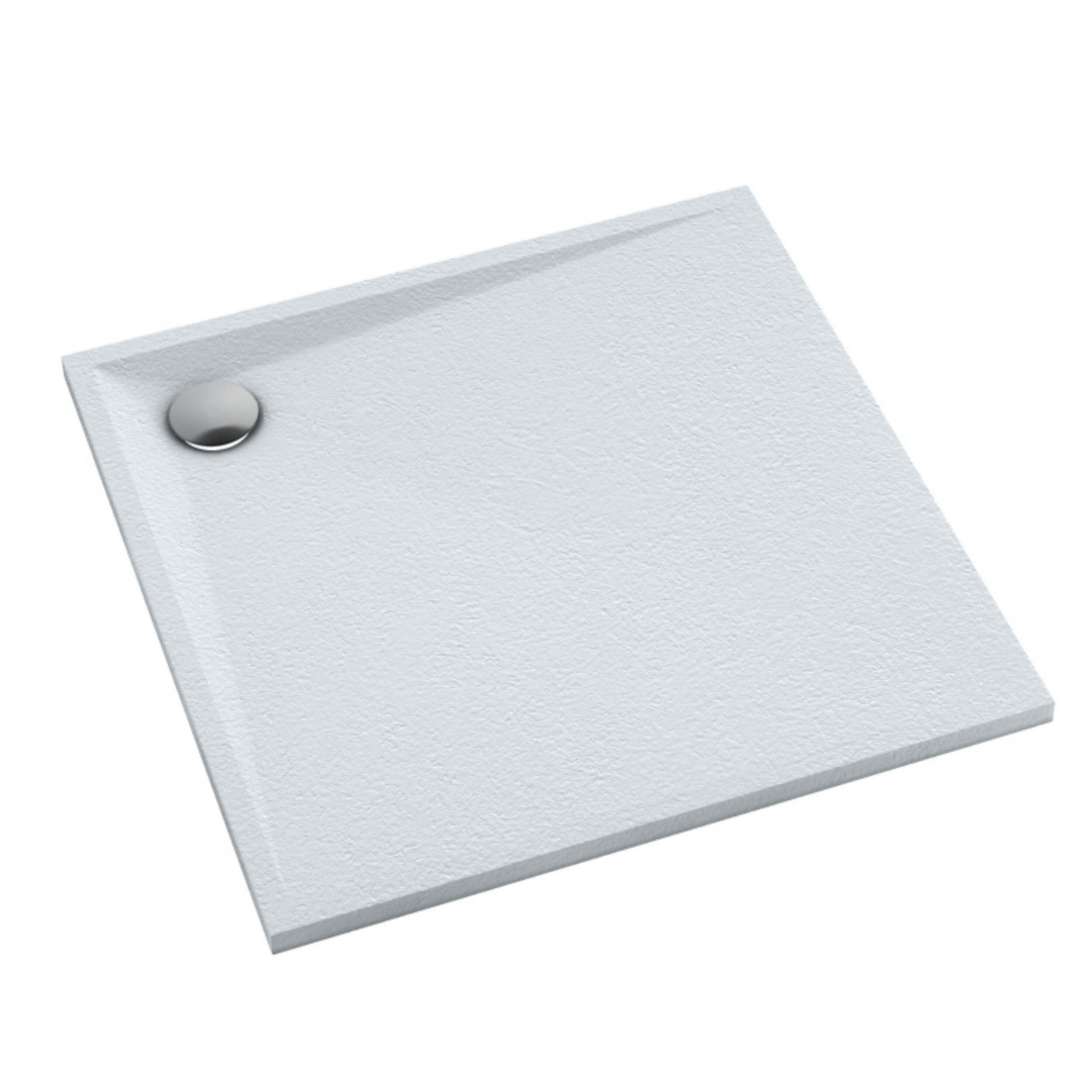 Schedpol Etrusco Grooved White Stone receveur de douche carré 80x80 cm blanc 3.460/B/GR