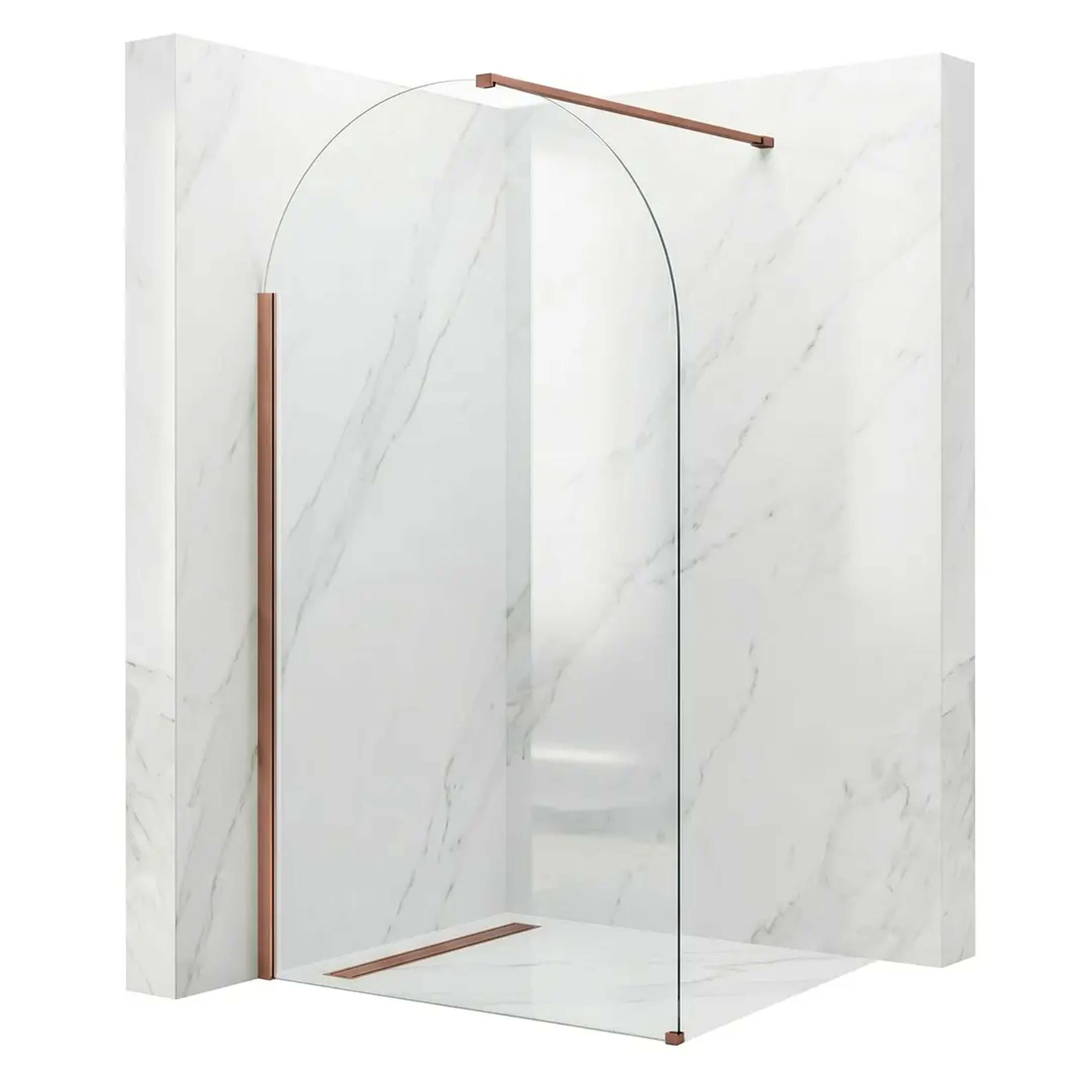 Rea Heaven paroi de douche walk-in 90 cm cuivre brossé/verre transparent REA-K6686