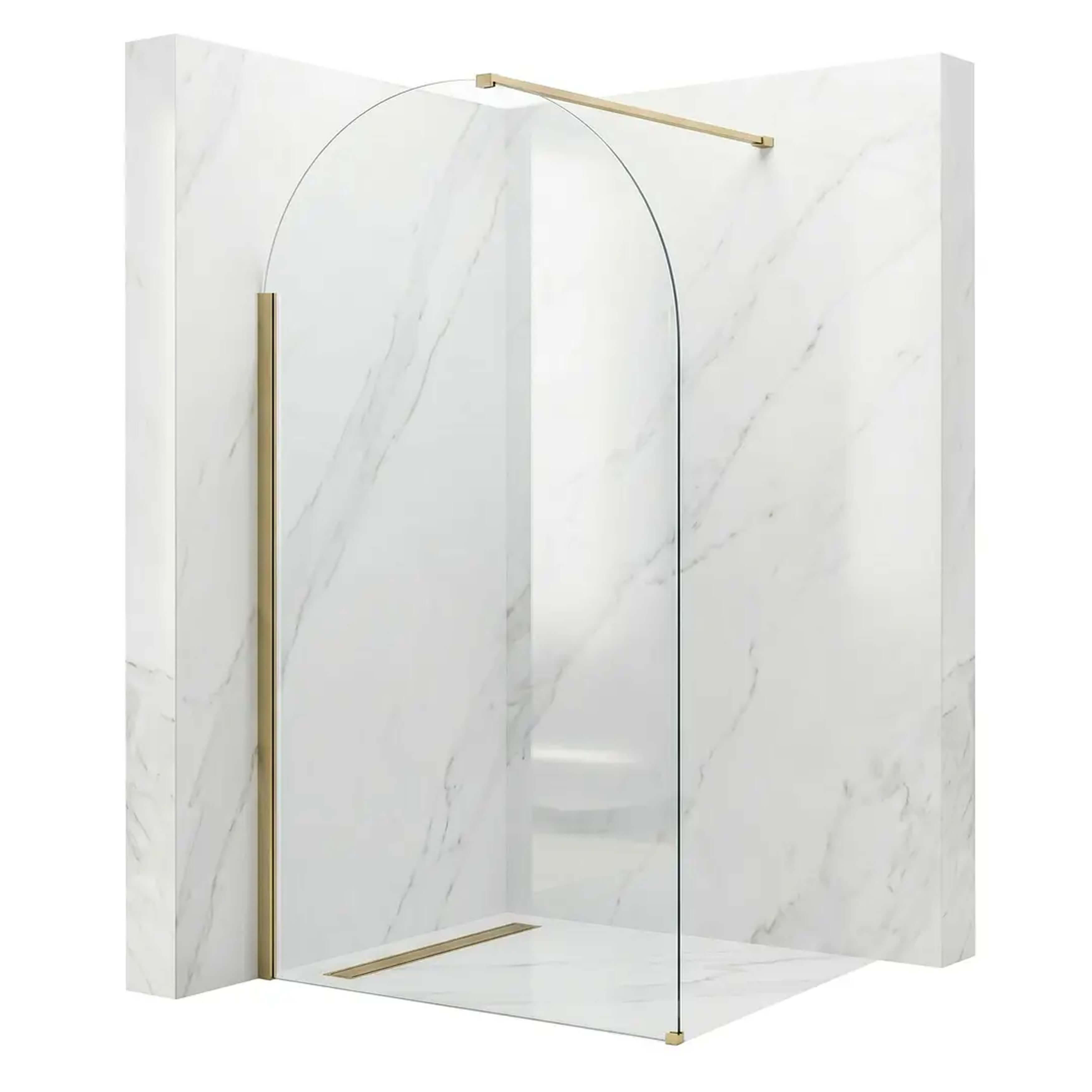 Rea Heaven paroi de douche walk-in 120 cm doré brossé/verre transparent REA-K6682