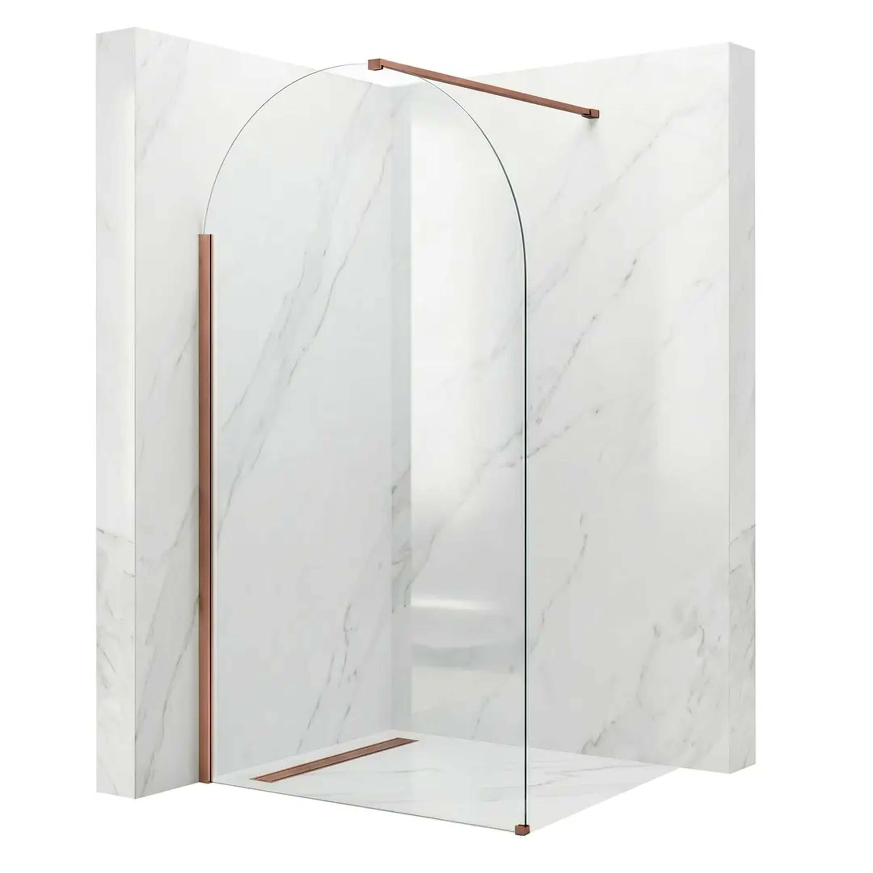 Rea Heaven paroi de douche walk-in 100 cm cuivre brossé/verre transparent REA-K6687