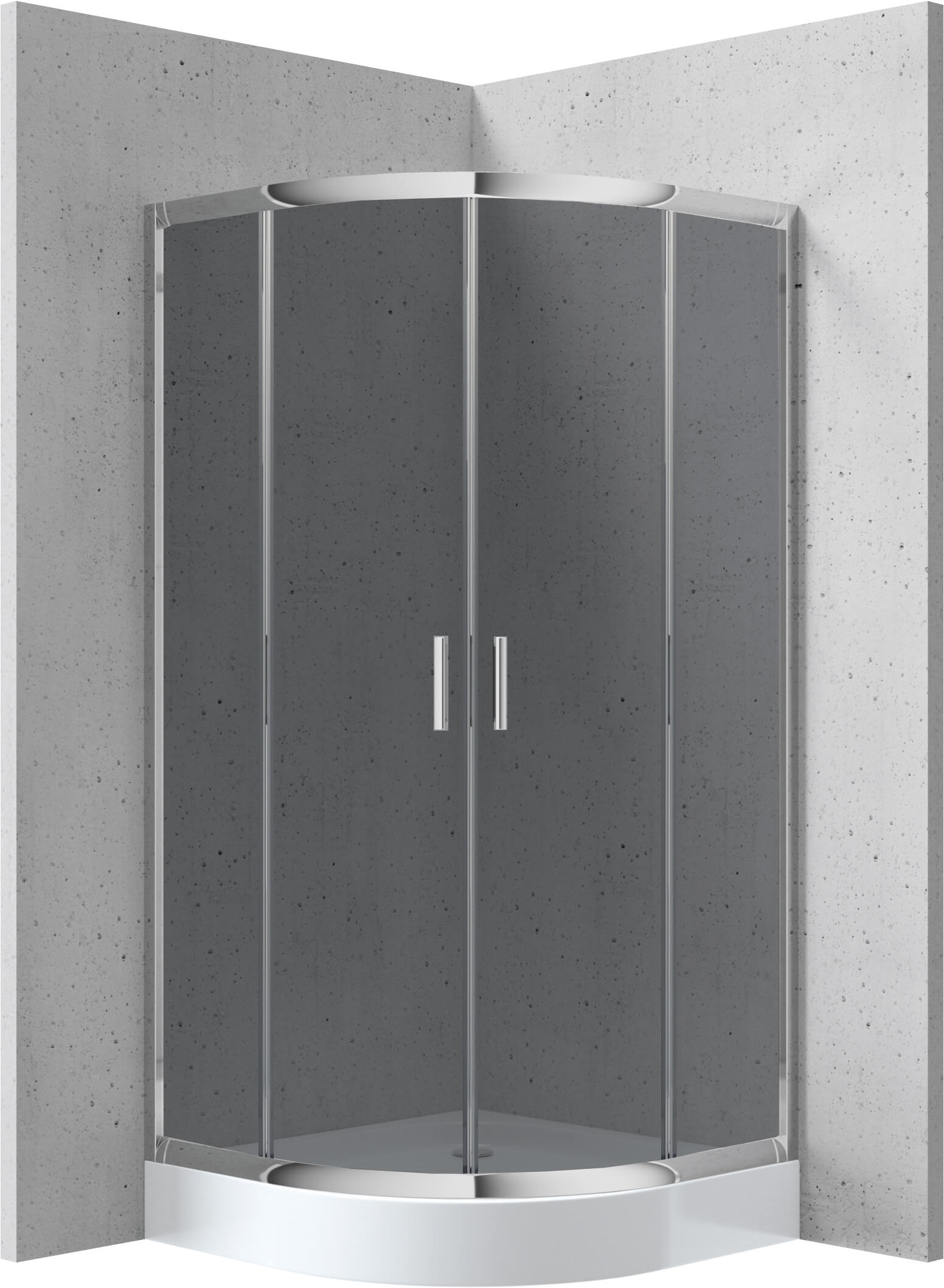Deante Funkia cabine avec receveur 80x80 cm semi-circulaire chrome brillant/verre gris KYPZ452K