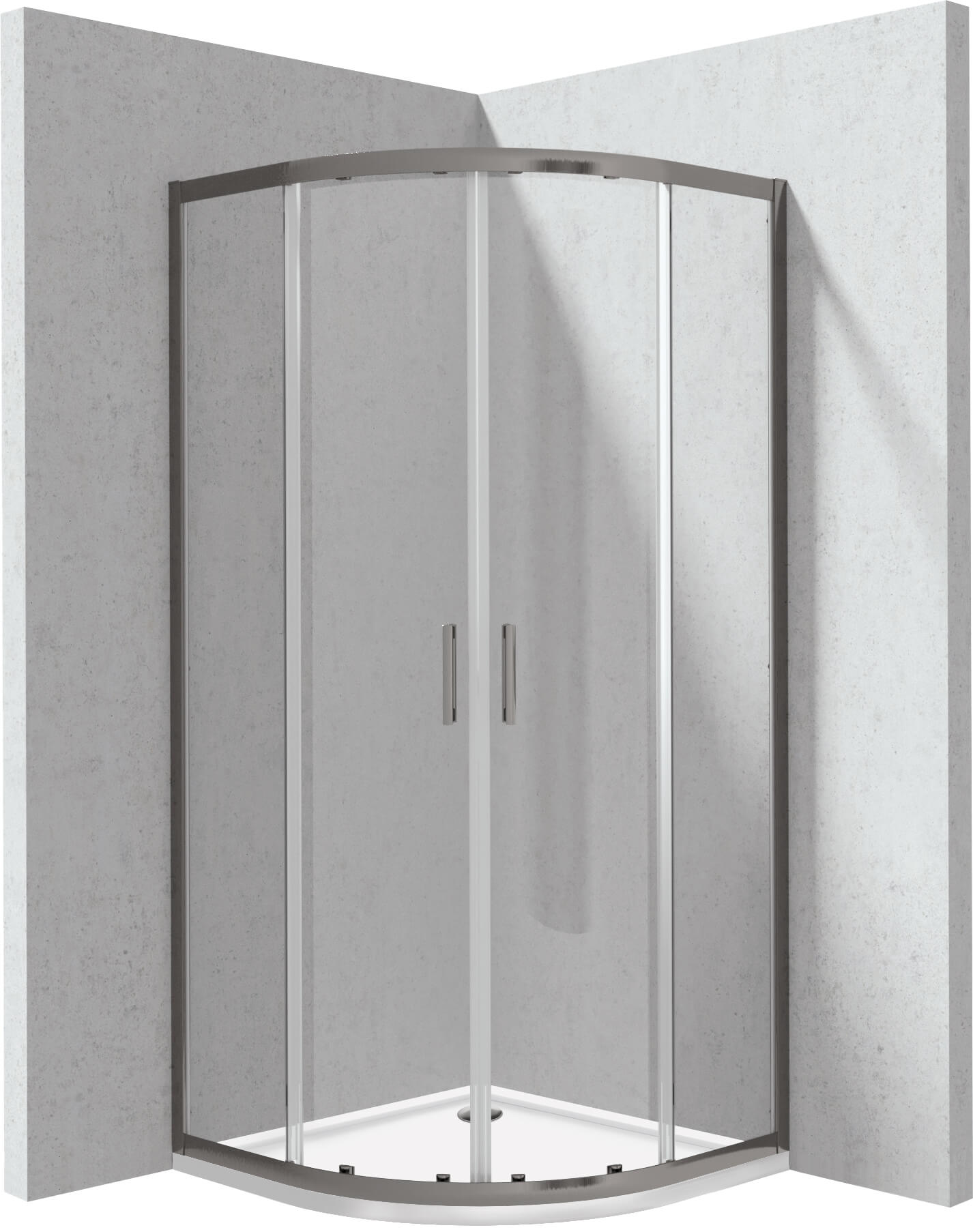 Deante Funkia Evo cabine avec receveur 90x90 cm semi-circulaire graphite mat/verre transparent KYPPD099P