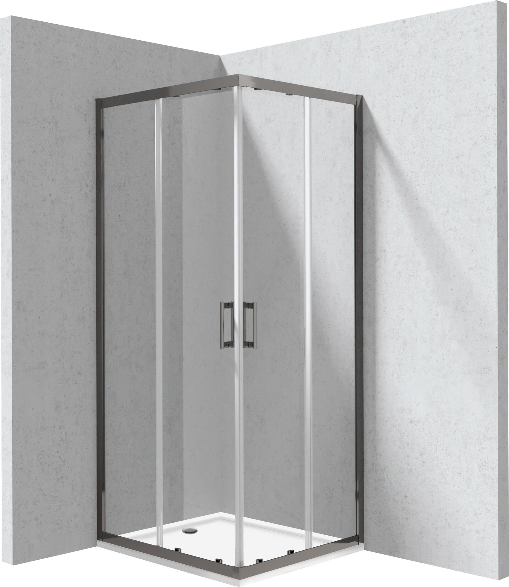 Deante Funkia Evo cabine avec receveur 90x80 cm rectangulaire graphite mat/verre transparent KYCPD089P