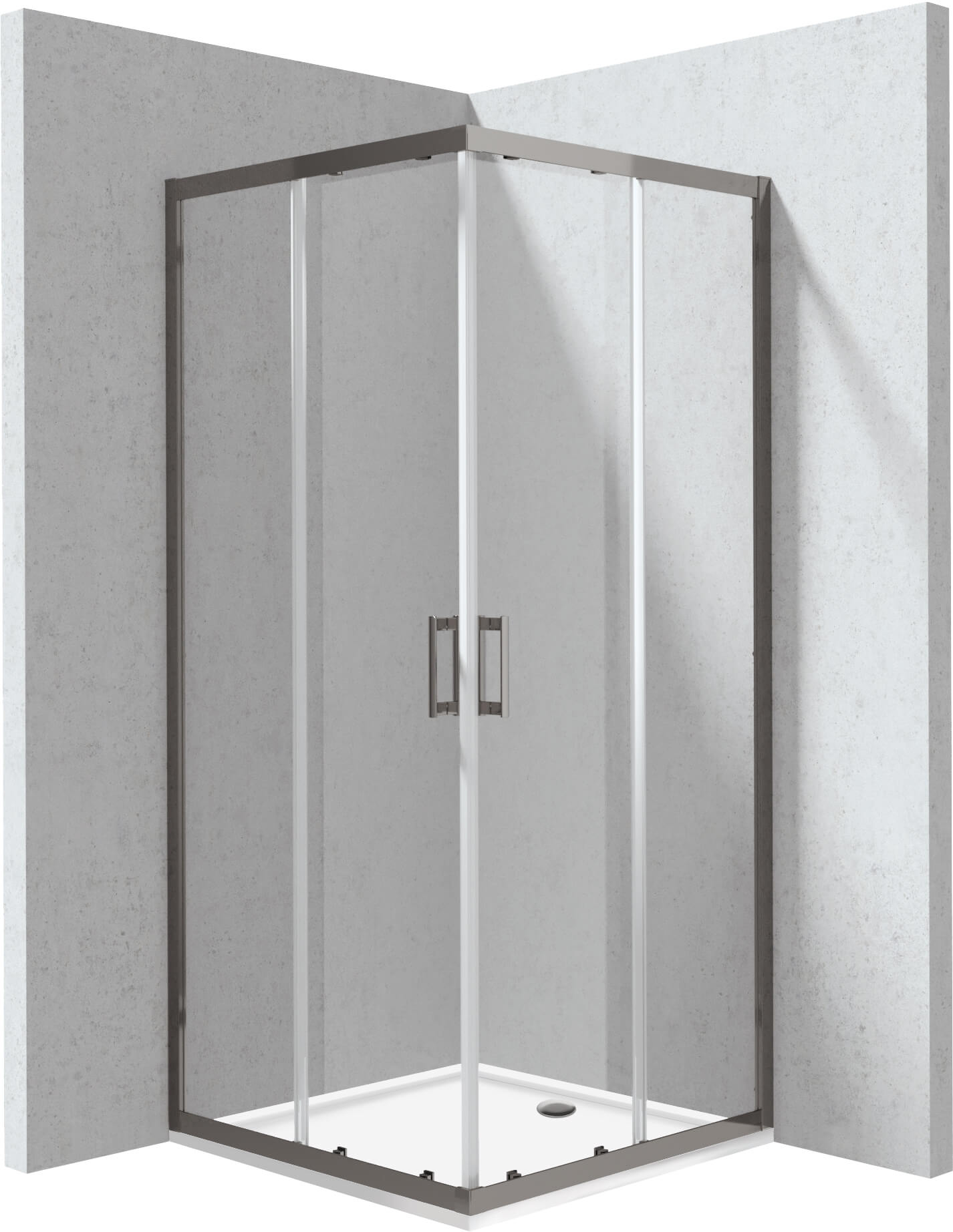 Deante Funkia Evo cabine avec receveur 90x90 cm carrée graphite mat/verre transparent KYCPD099P