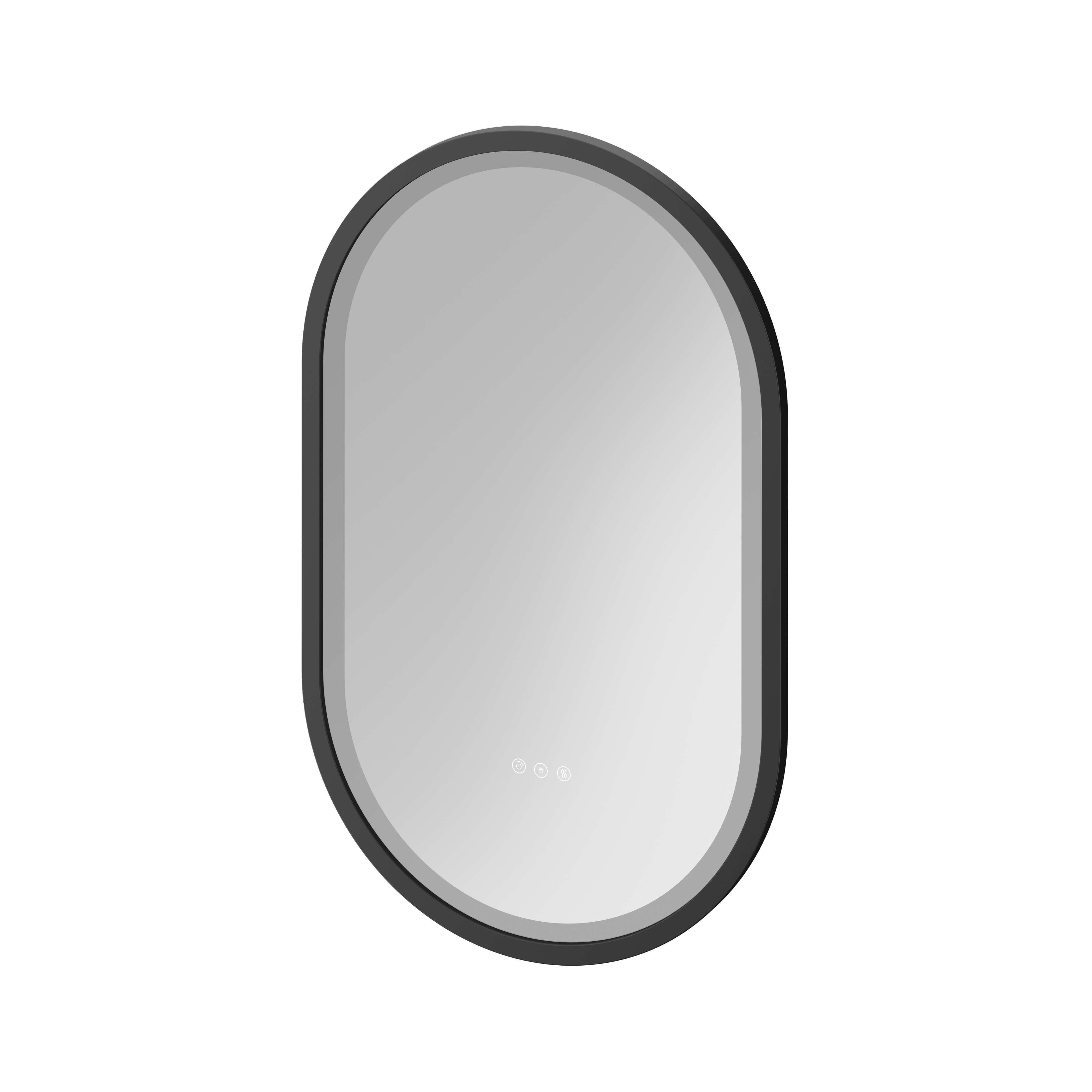 Cersanit Crea II miroir 50x80 cm ovale avec éclairage oui noir S1058–034