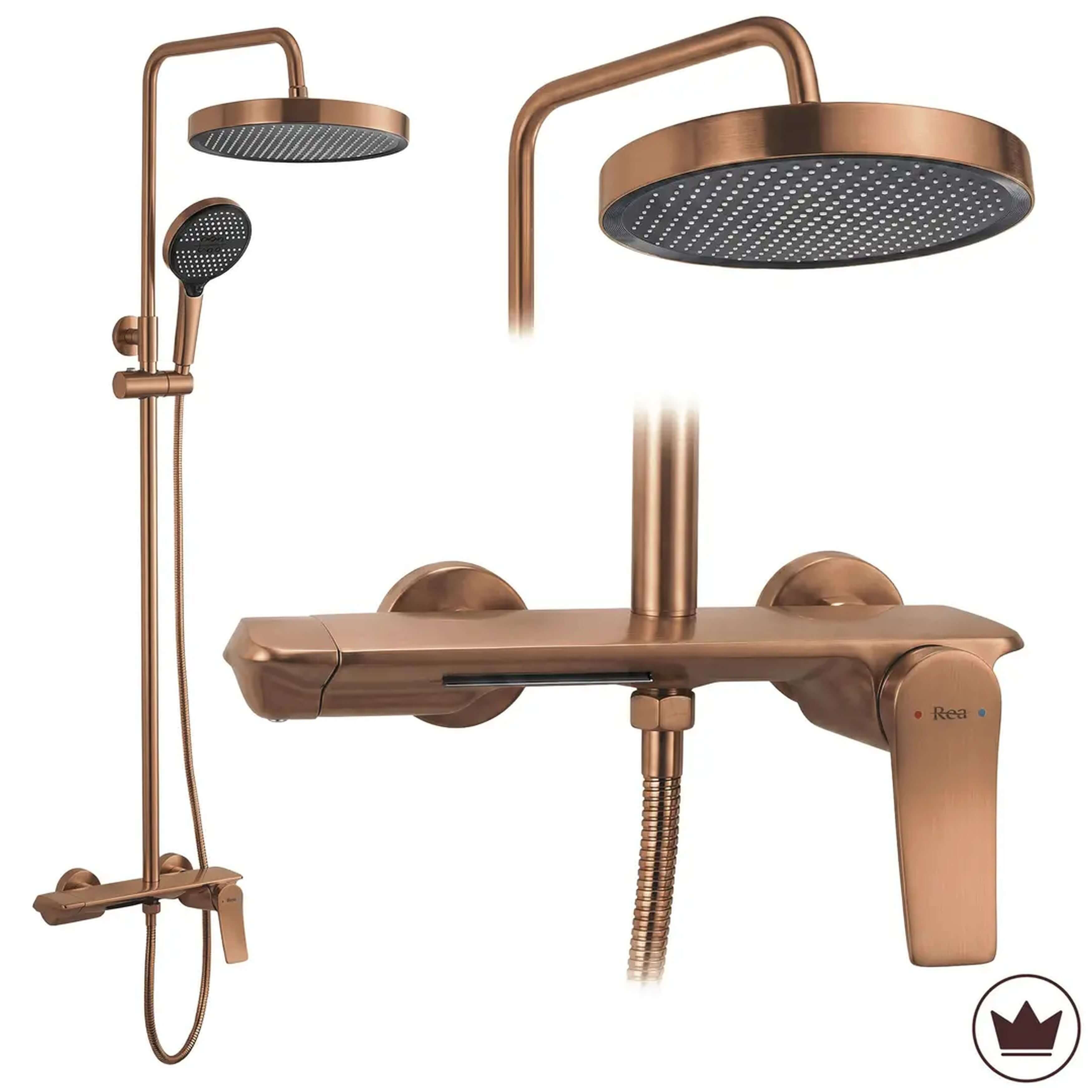 Rea Vision ensemble de douche mural oui cuivre REA-P9664