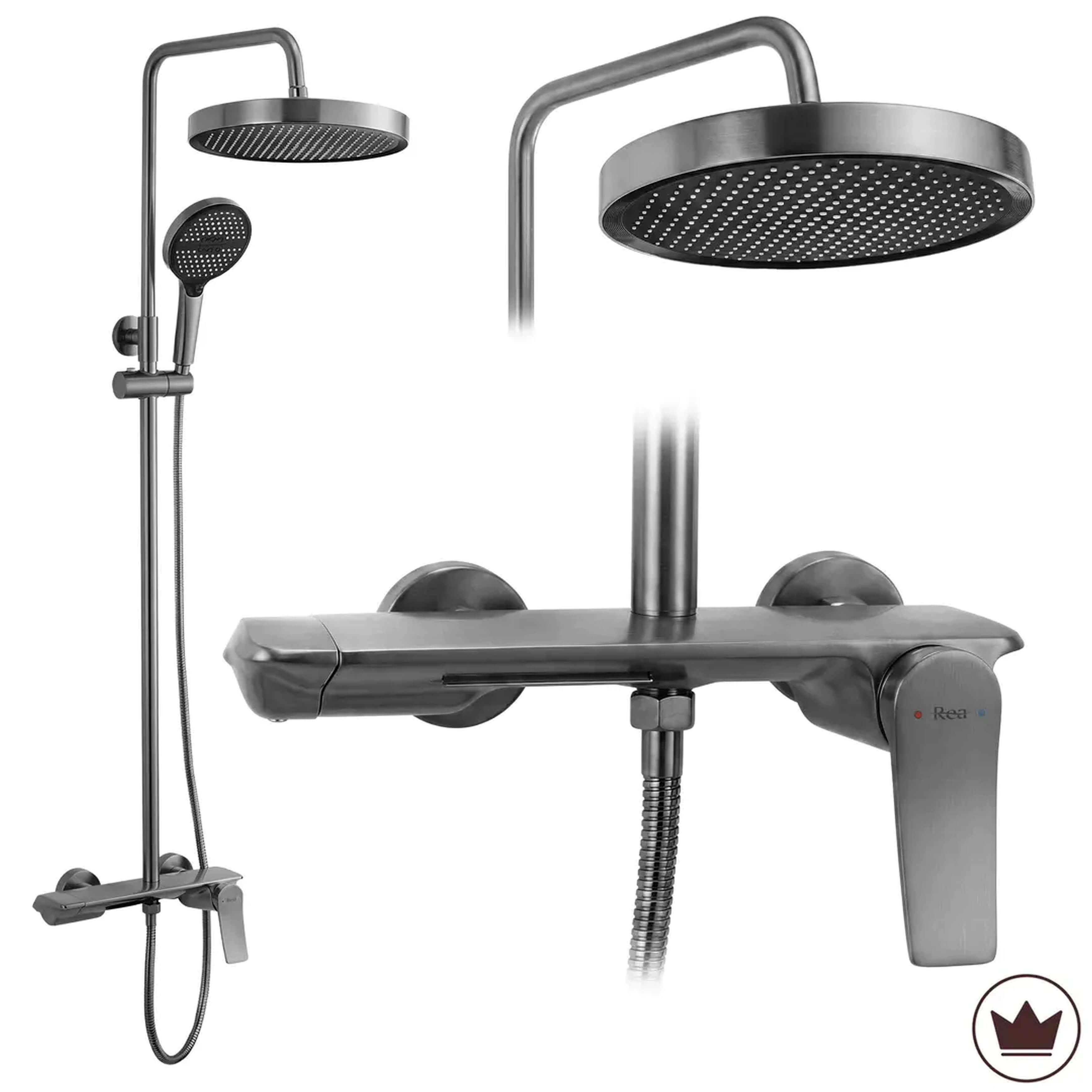 Rea Vision ensemble de douche mural oui graphite REA-P9666