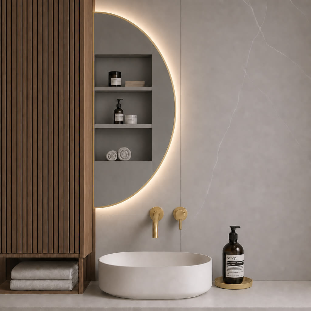 Baltica Design Aluma miroir 50x100 cm avec éclairage doré 5904107934501