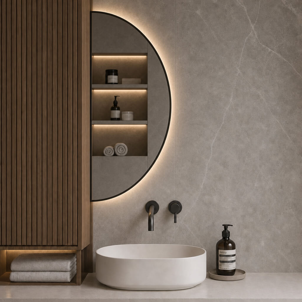 Baltica Design Aluma miroir 60x120 cm avec éclairage noir 5904107934556