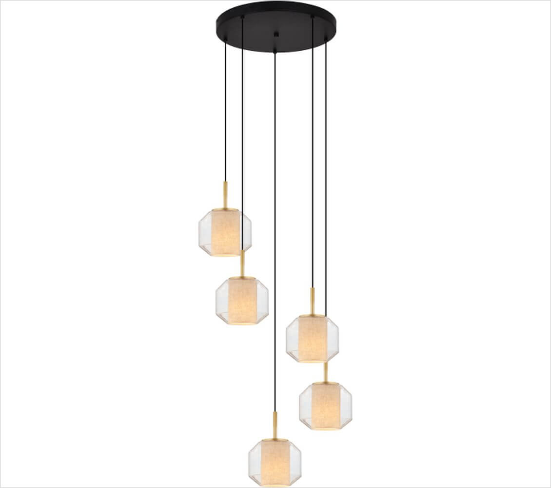 Zuma Line Solix lampe suspendue 5x25 W noir-doré DU32201A/5L