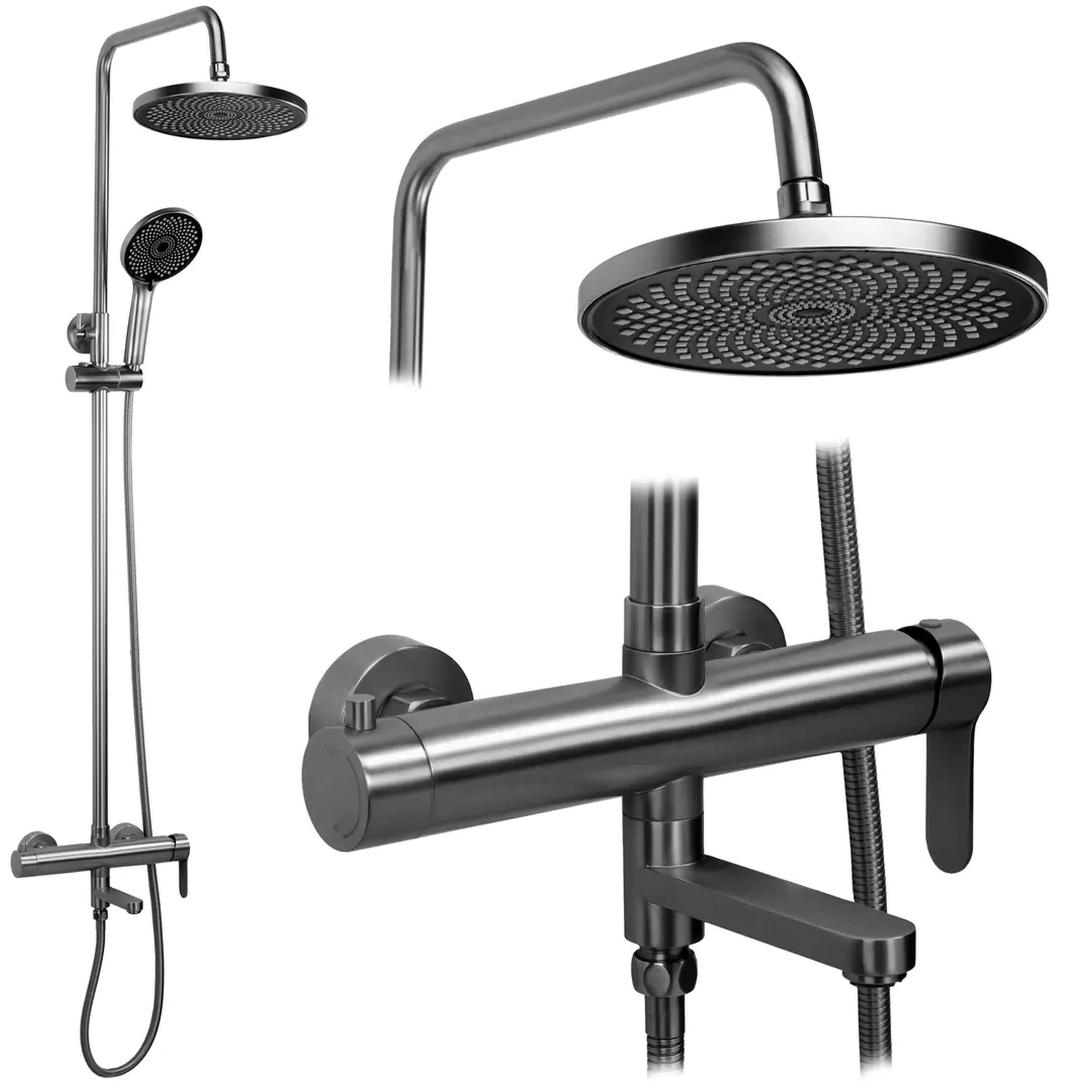 Rea Arcos ensemble de douche mural oui graphite REA-P8929