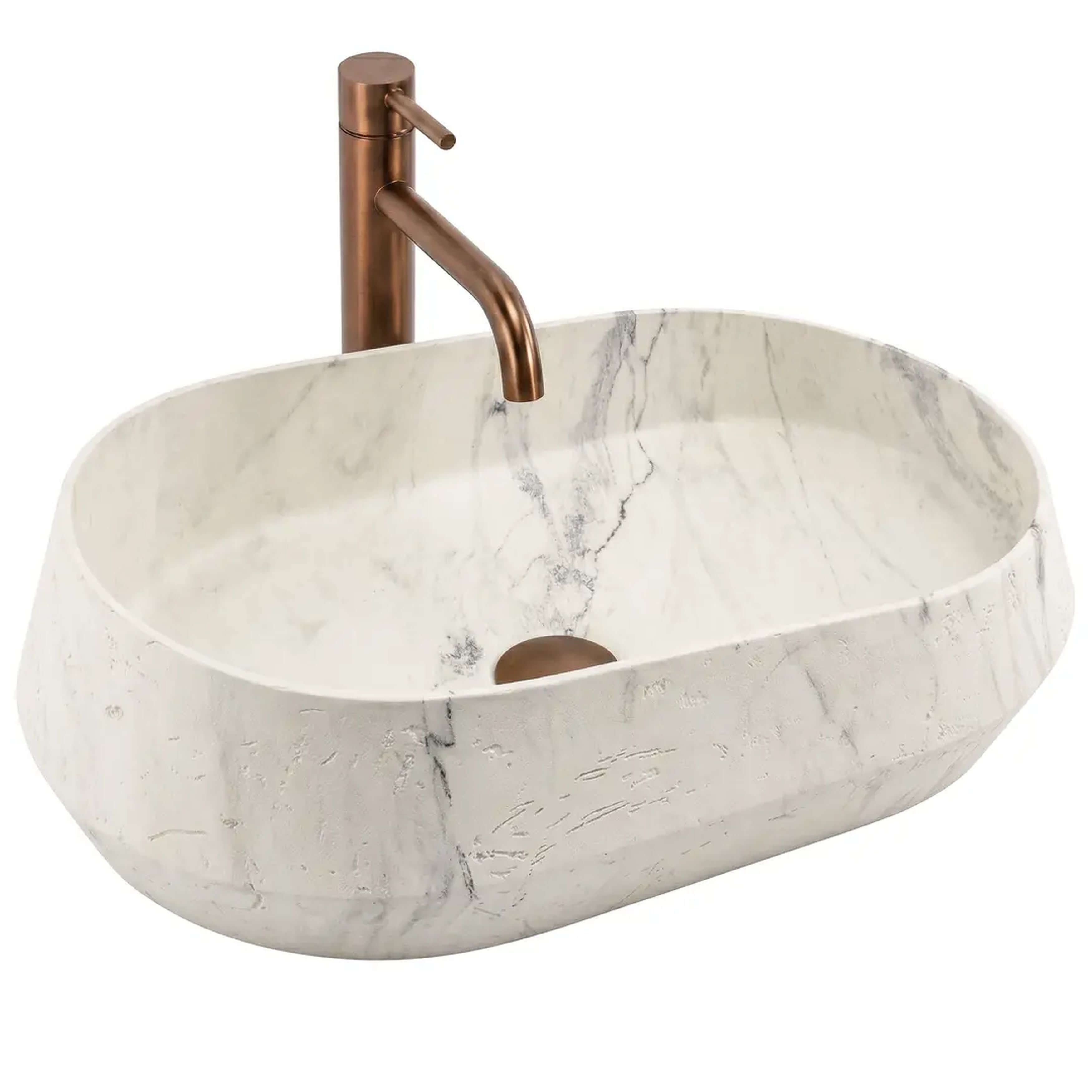 Rea Dune lavabo 59x38 cm à poser gris/pierre-marron/beige mat REA-U3539