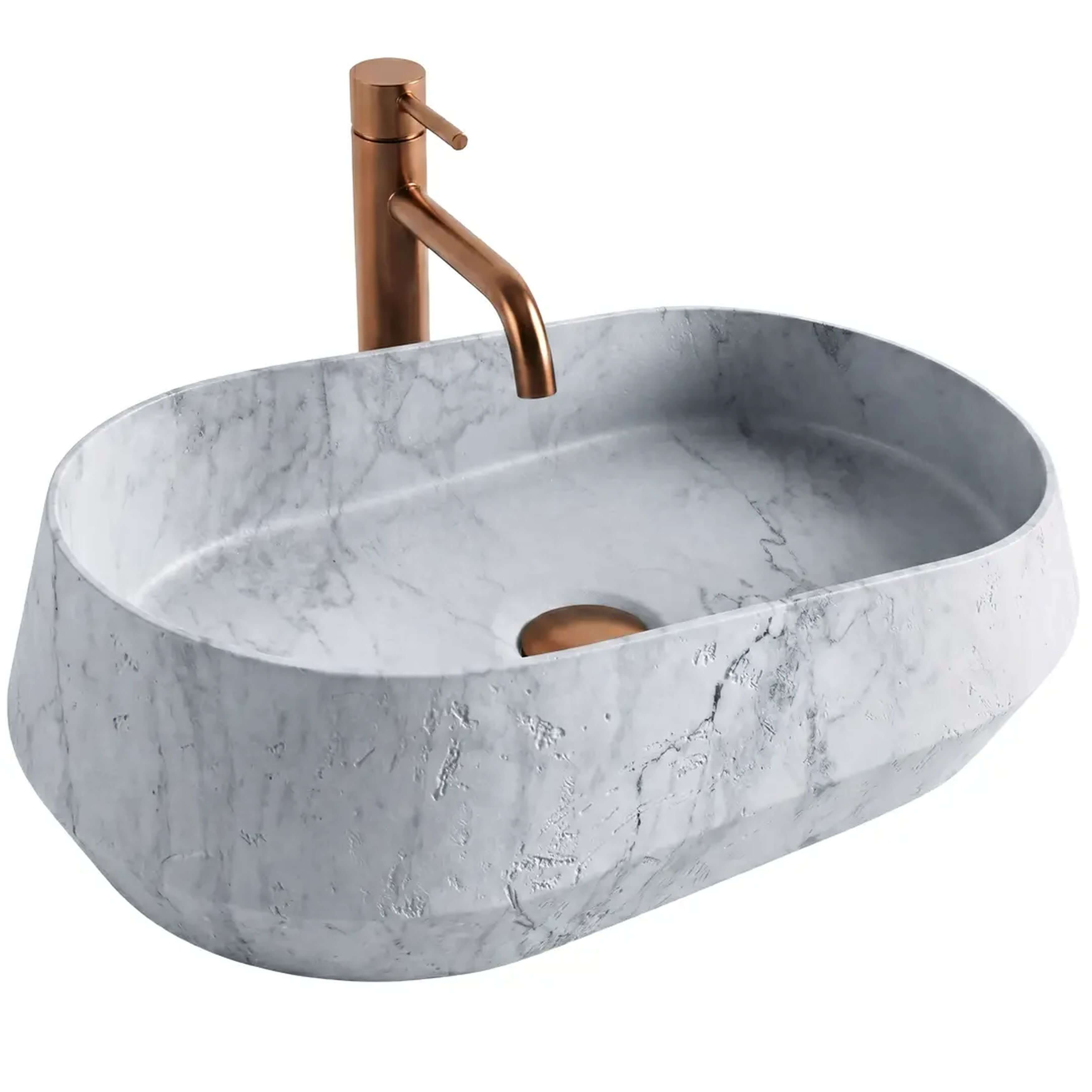 Rea Dune lavabo 59x38 cm à poser gris/pierre mat REA-U3541