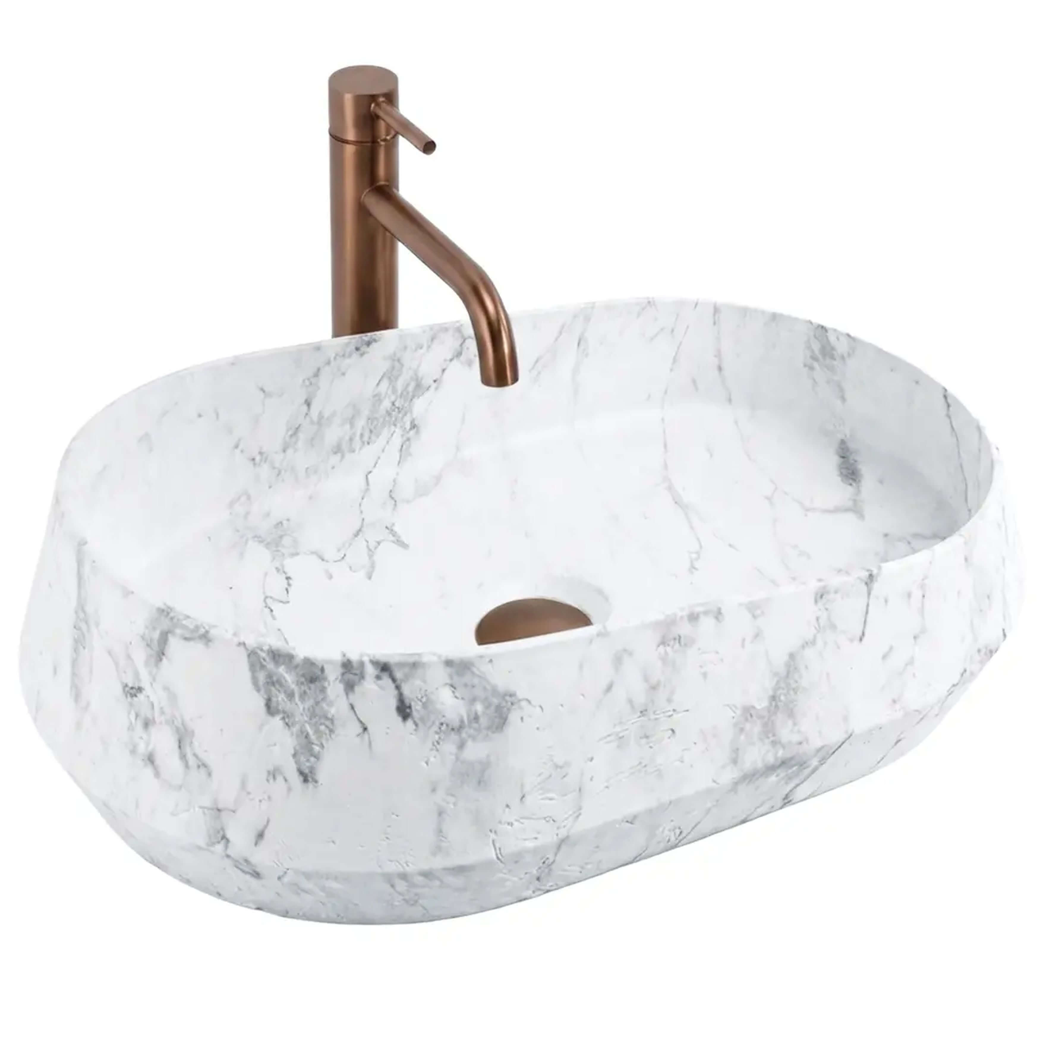 Rea Dune lavabo 59x38 cm à poser gris/pierre mat REA-U3538