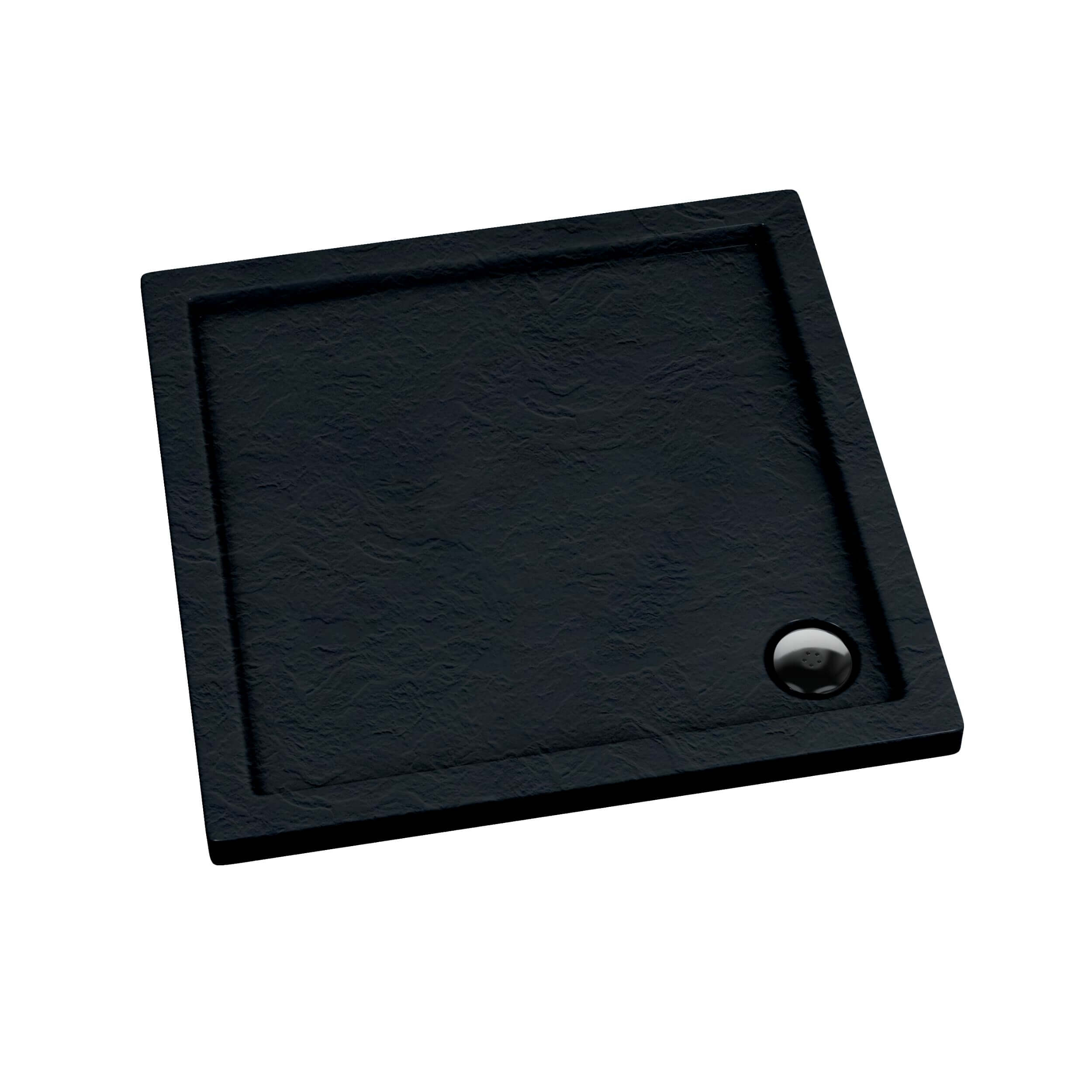 Schedpol Caspar Black Stone receveur de douche carré 80x80 cm noir 3.260/C/ST