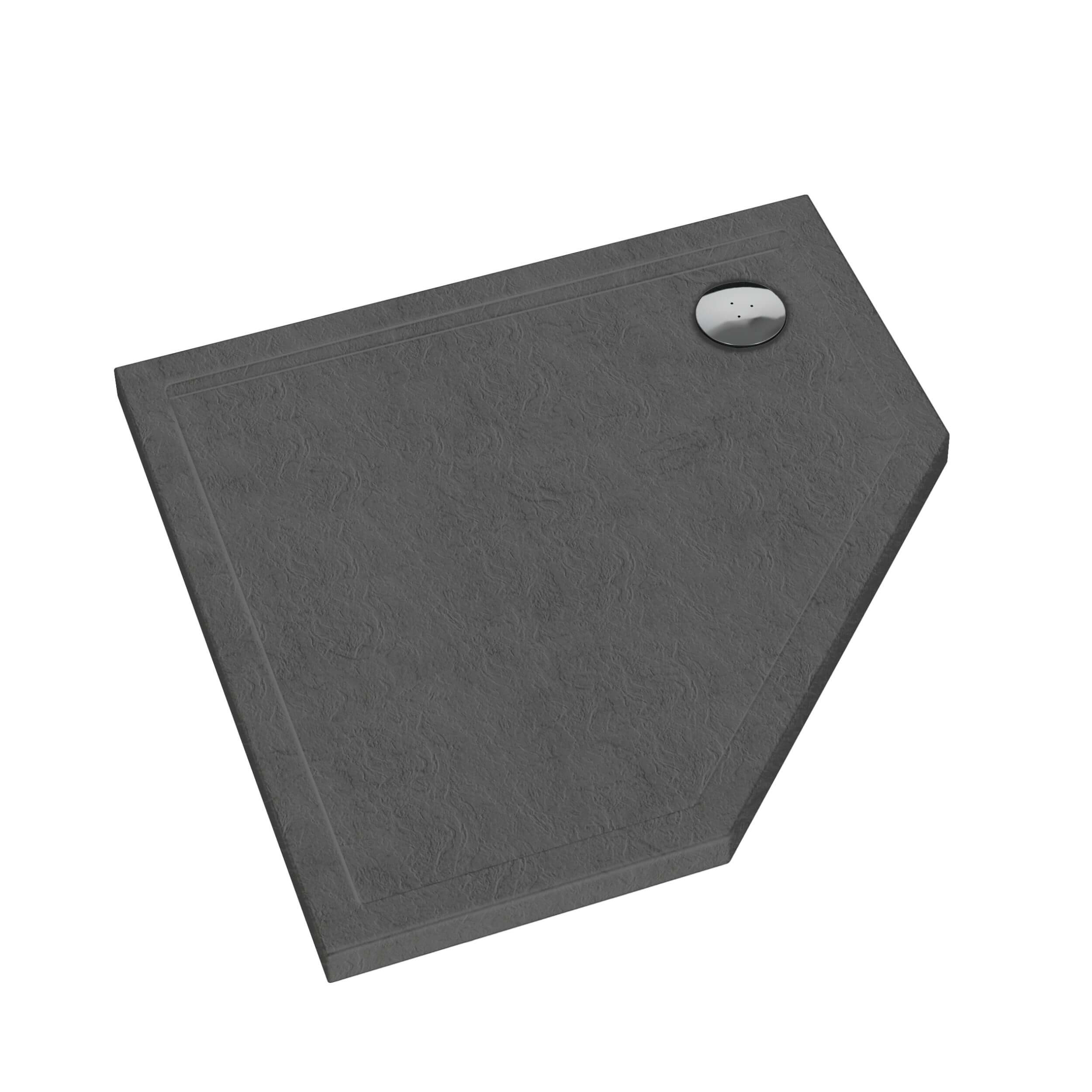 Schedpol Caspar New Grey Stone receveur de douche pentagonal 90x90 cm gris 3.2398/S/ST