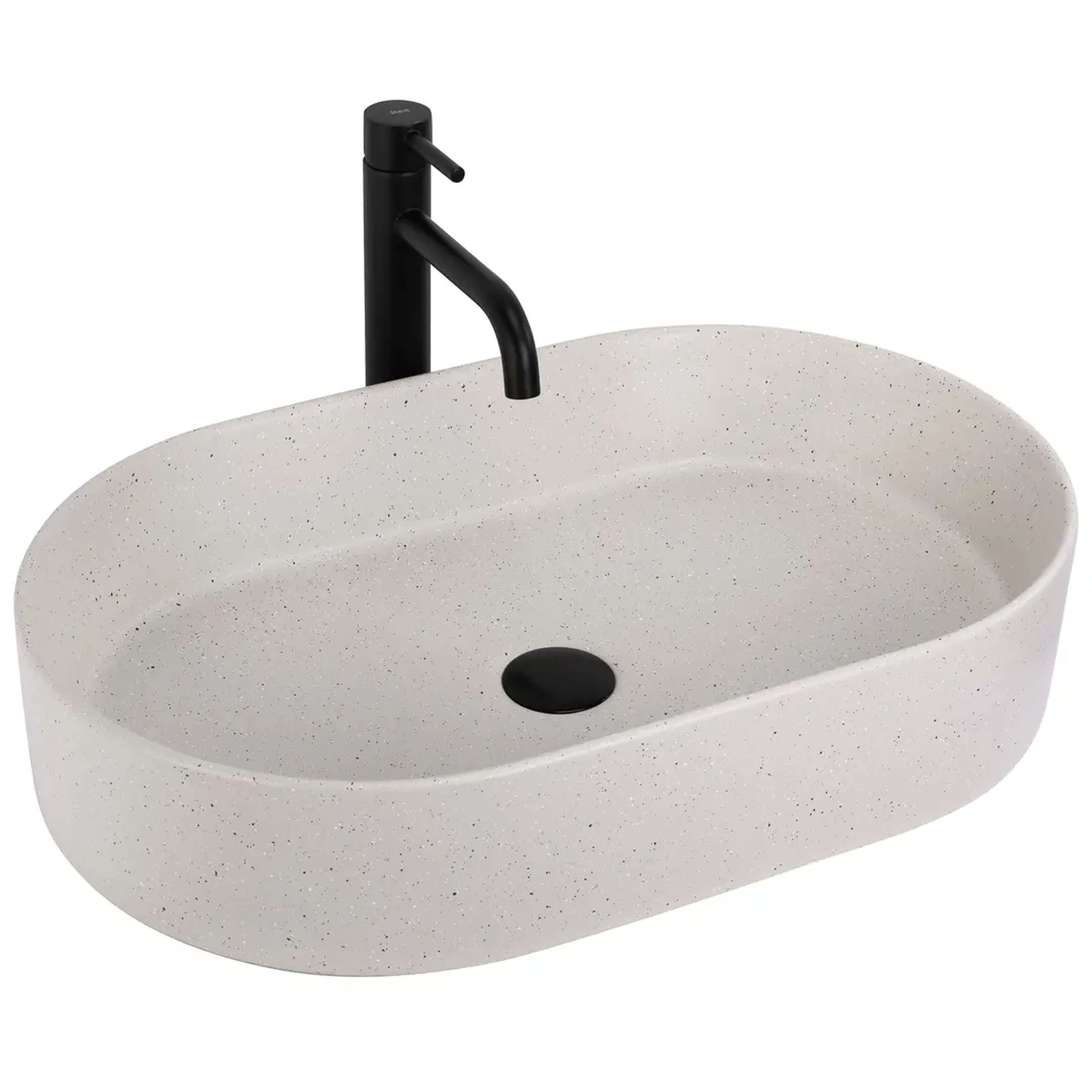 Rea Nadia lavabo 61x38.5 cm ovale à poser marron/beige mat REA-U7341