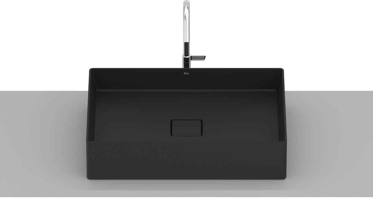 Roca Terra lavabo 51x36 cm rectangulaire à poser noir mat A32787Z080