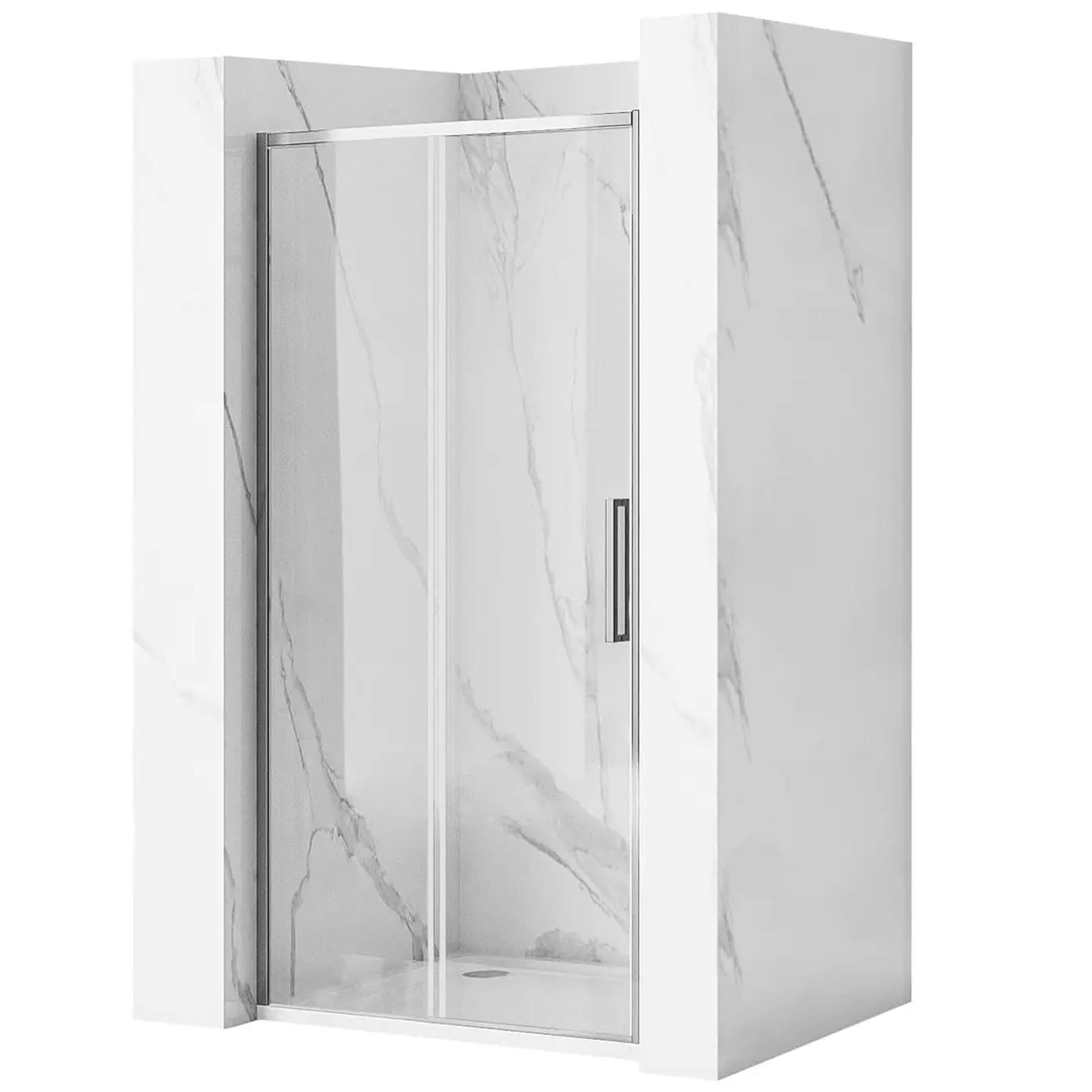 Rea Rapid Slide porte de douche 160 cm coulissant chrome brossé/verre transparent REA-K5457