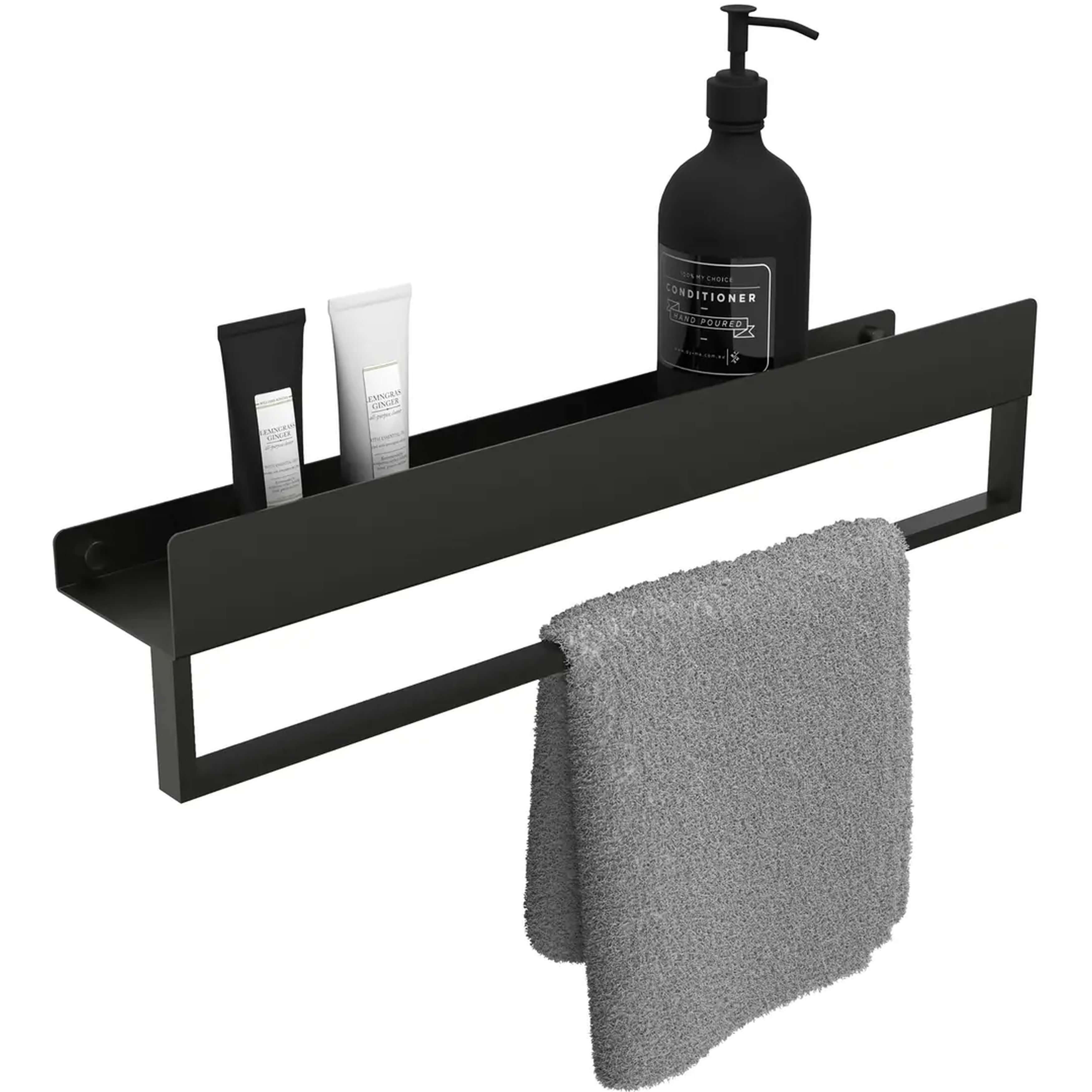 Rea SF01 étagère de salle de bain 60 cm noir REA-06002