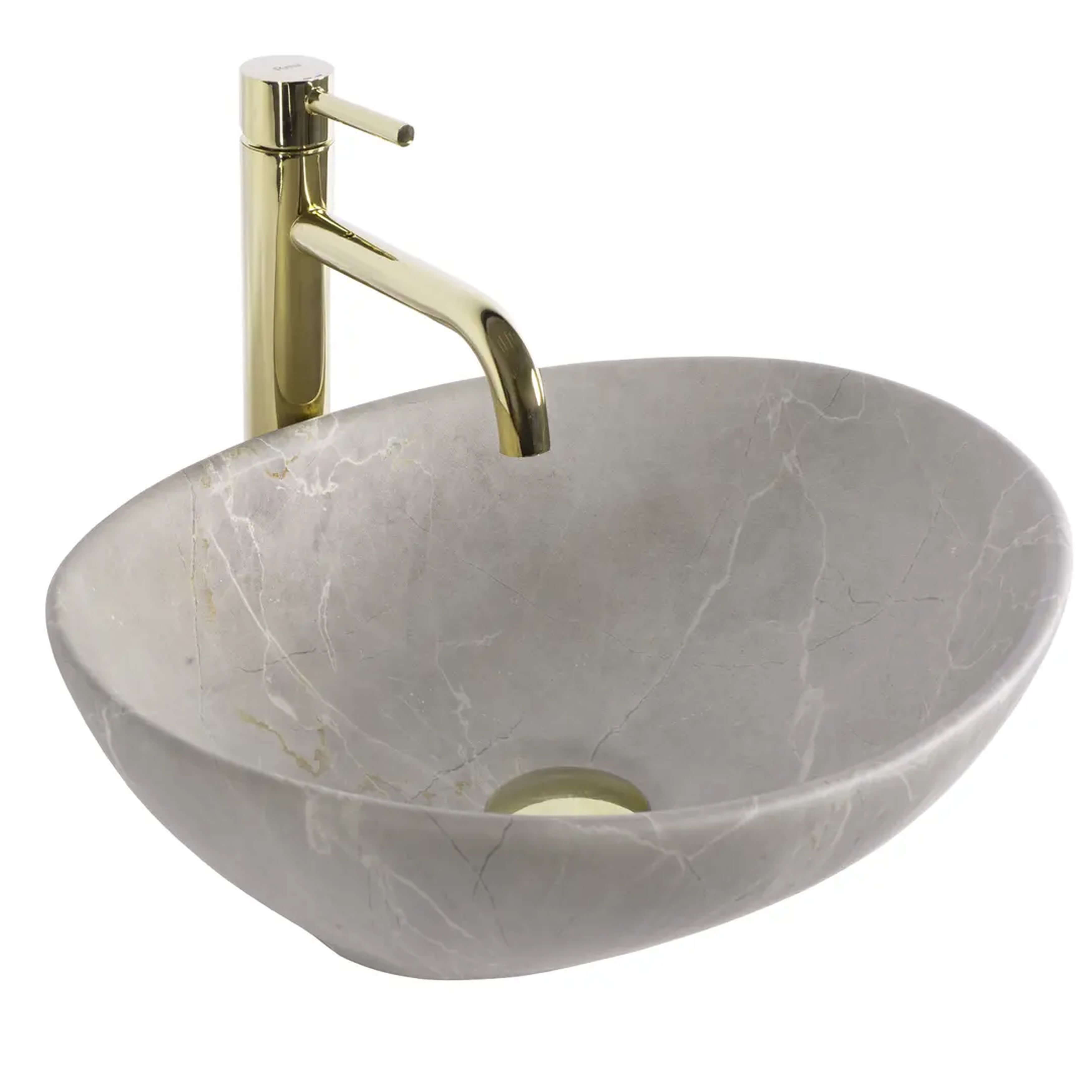 Rea Sofia lavabo 41x34.5 cm ovale à poser gris/pierre-marron/beige mat REA-U6360