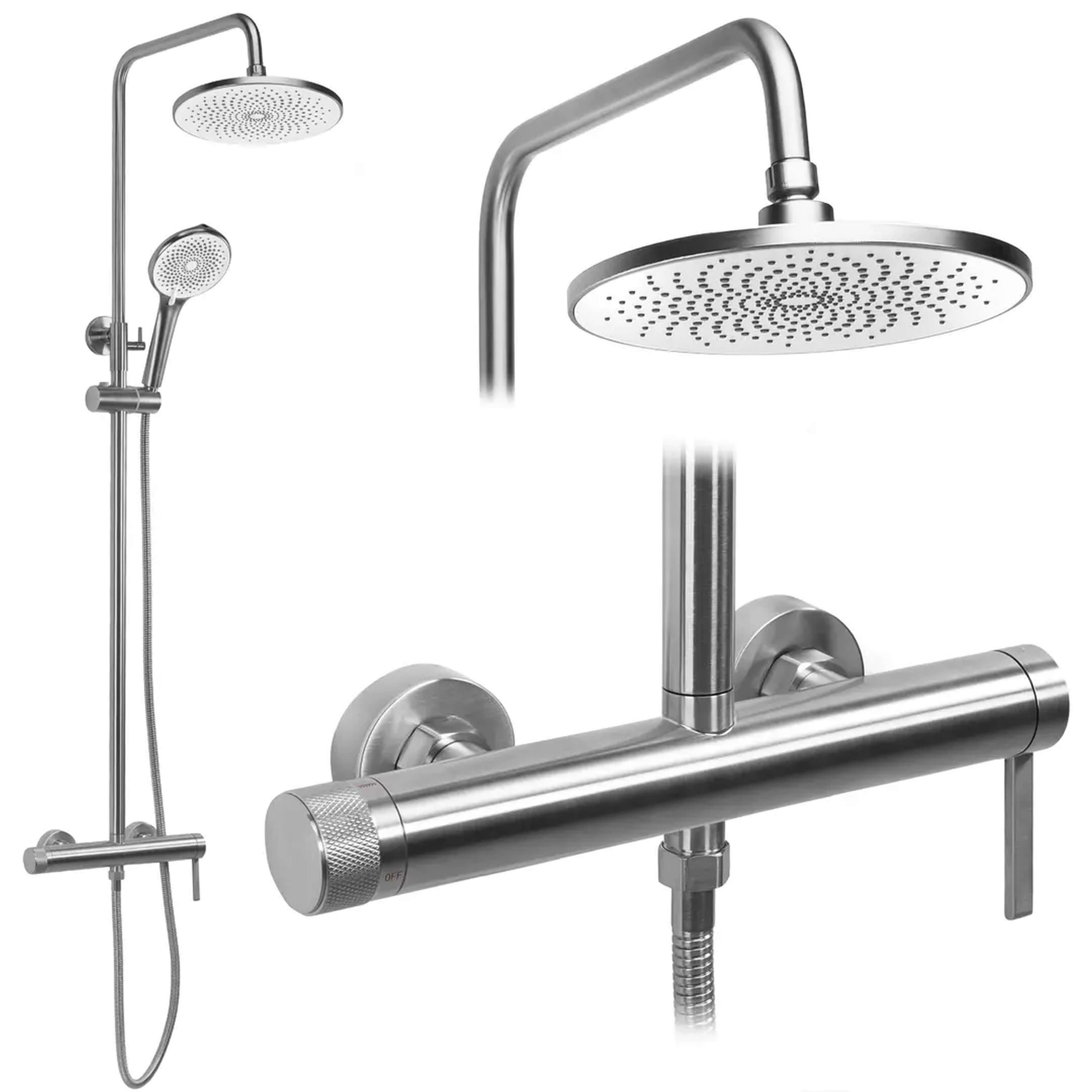 Rea Rivo ensemble de douche mural oui acier REA-P9498