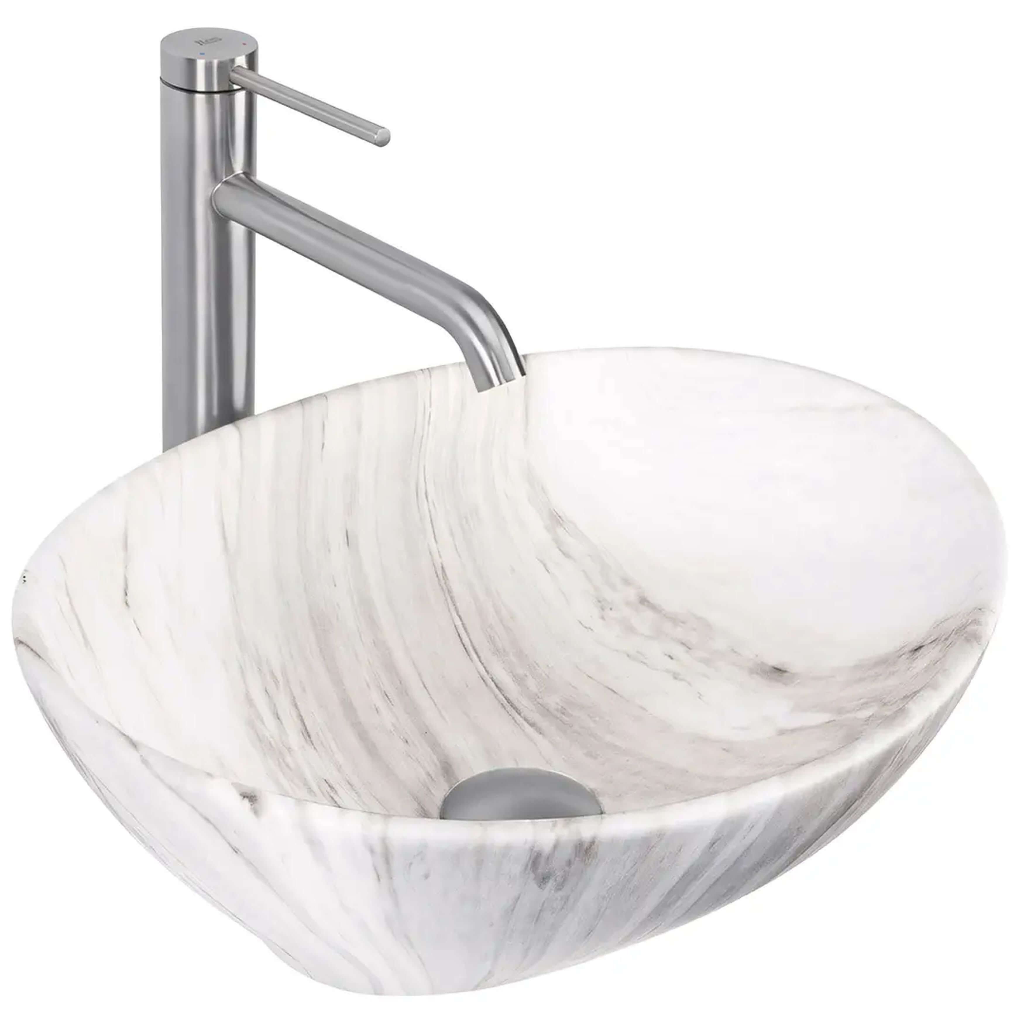 Rea Sofia lavabo 41x34.5 cm ovale à poser gris/pierre mat REA-U6362