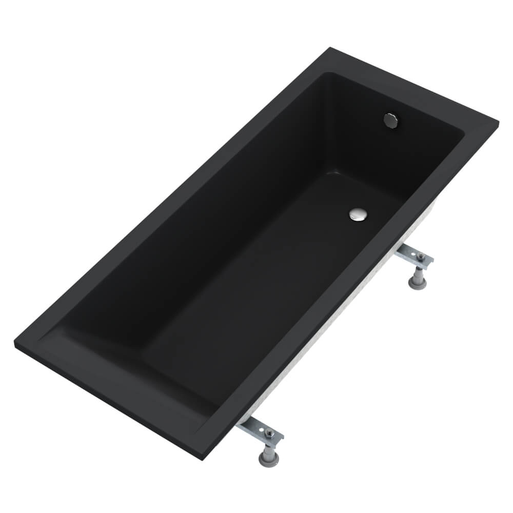 Schedline Milos Black Mat baignoire rectangulaire 150x75 cm noir 3WSP.M1P-15075/C/MG