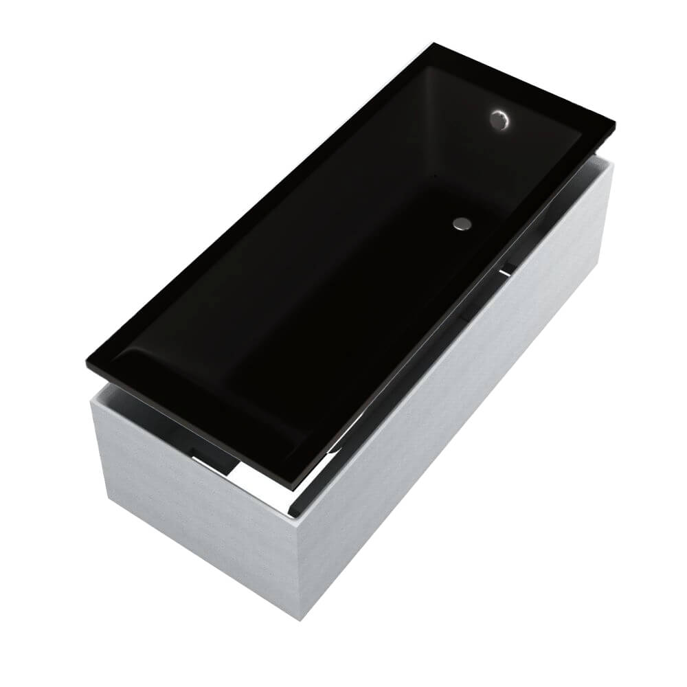 Schedline Maio Black Mat SET baignoire avec support 170x75 cm noir 3WST.MS2P-17075/C/MG