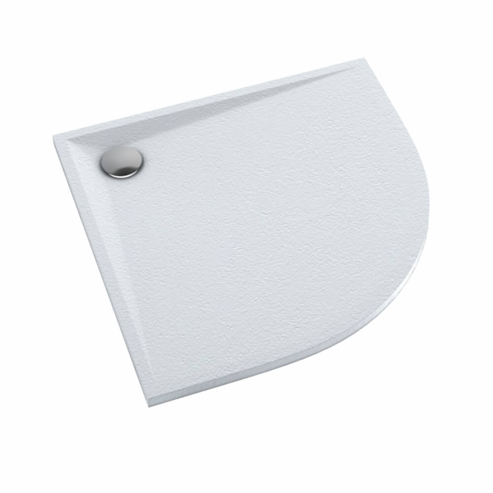 Schedline Libra Grooved White Stone receveur de douche semi-circulaire 90x90 cm blanc 3SP.L1O-9090/B/GR