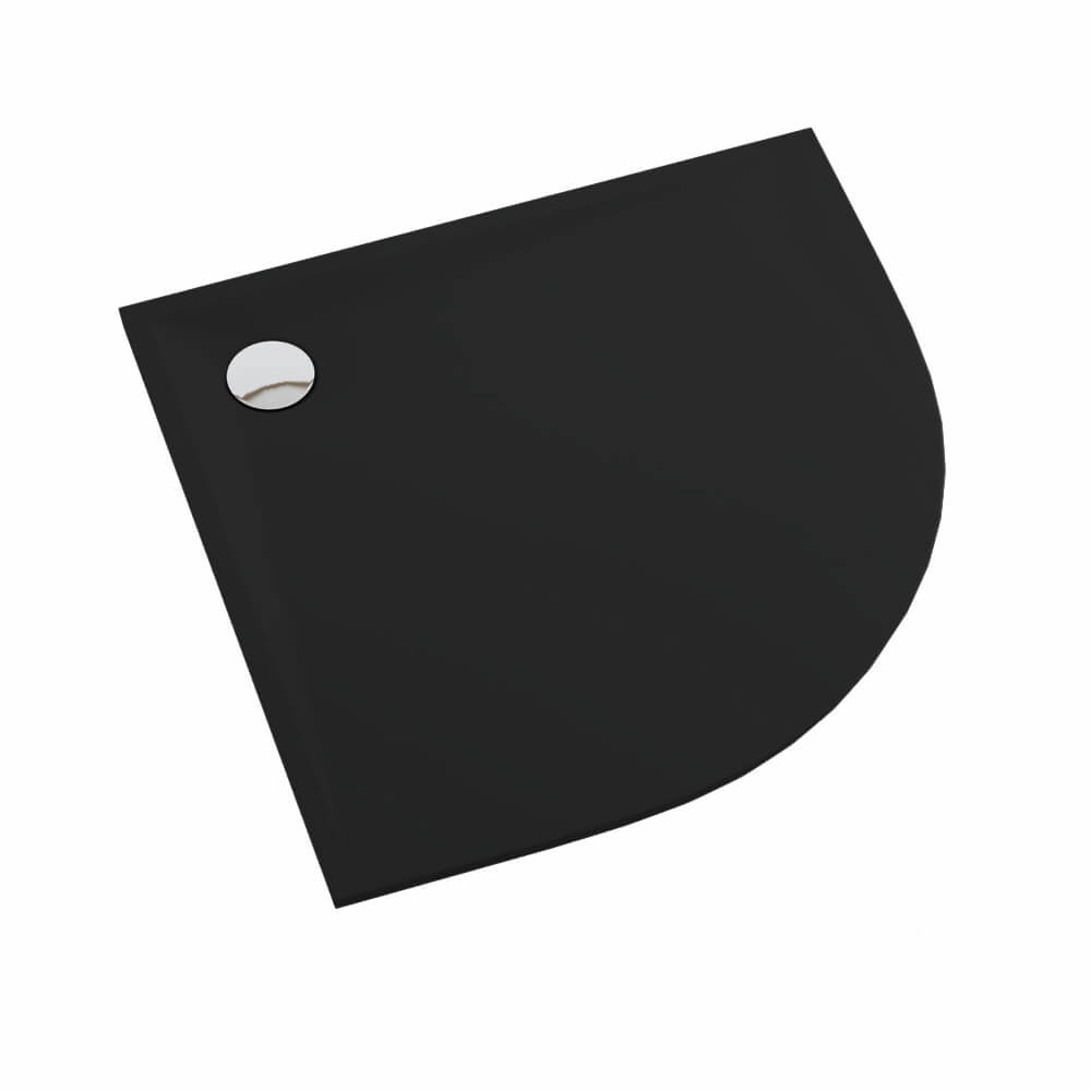 Schedline Libra Black Stone receveur de douche semi-circulaire 80x80 cm noir 3SP.L1O-8080/C/MG