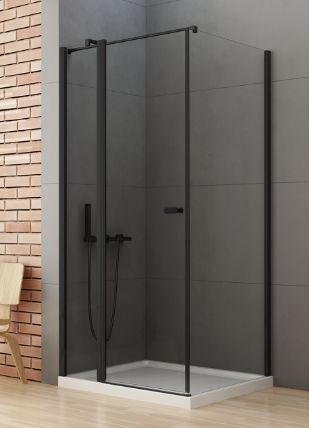 New Trendy New Soleo Black cabine de douche 100x70 cm rectangulaire noir /verre transparent K-0682-WP