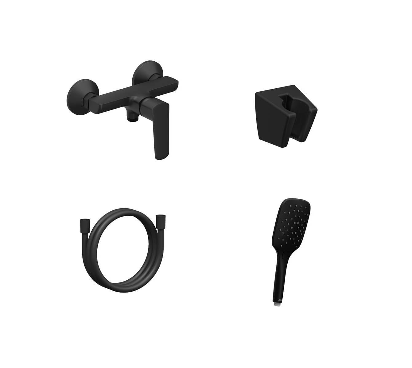 Ravak Life mitigeur de douche murale noir X07S112