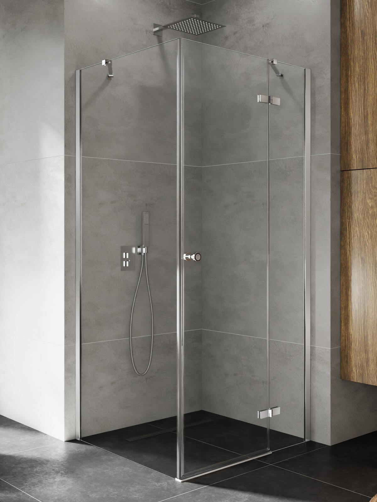 New Trendy Kalibra cabine de douche 120x90 cm rectangulaire chrome brillant/verre transparent K-5039