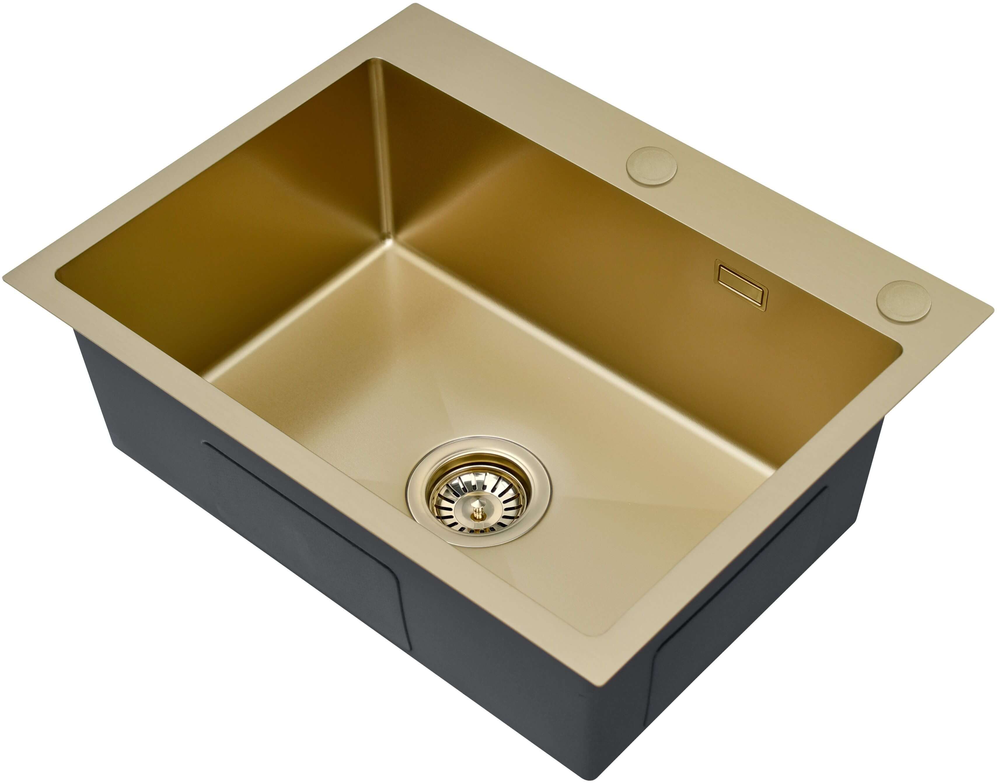 Ruvetti Look évier avec distributeur 58x45 cm doré 5003L_PVD_CH60_W